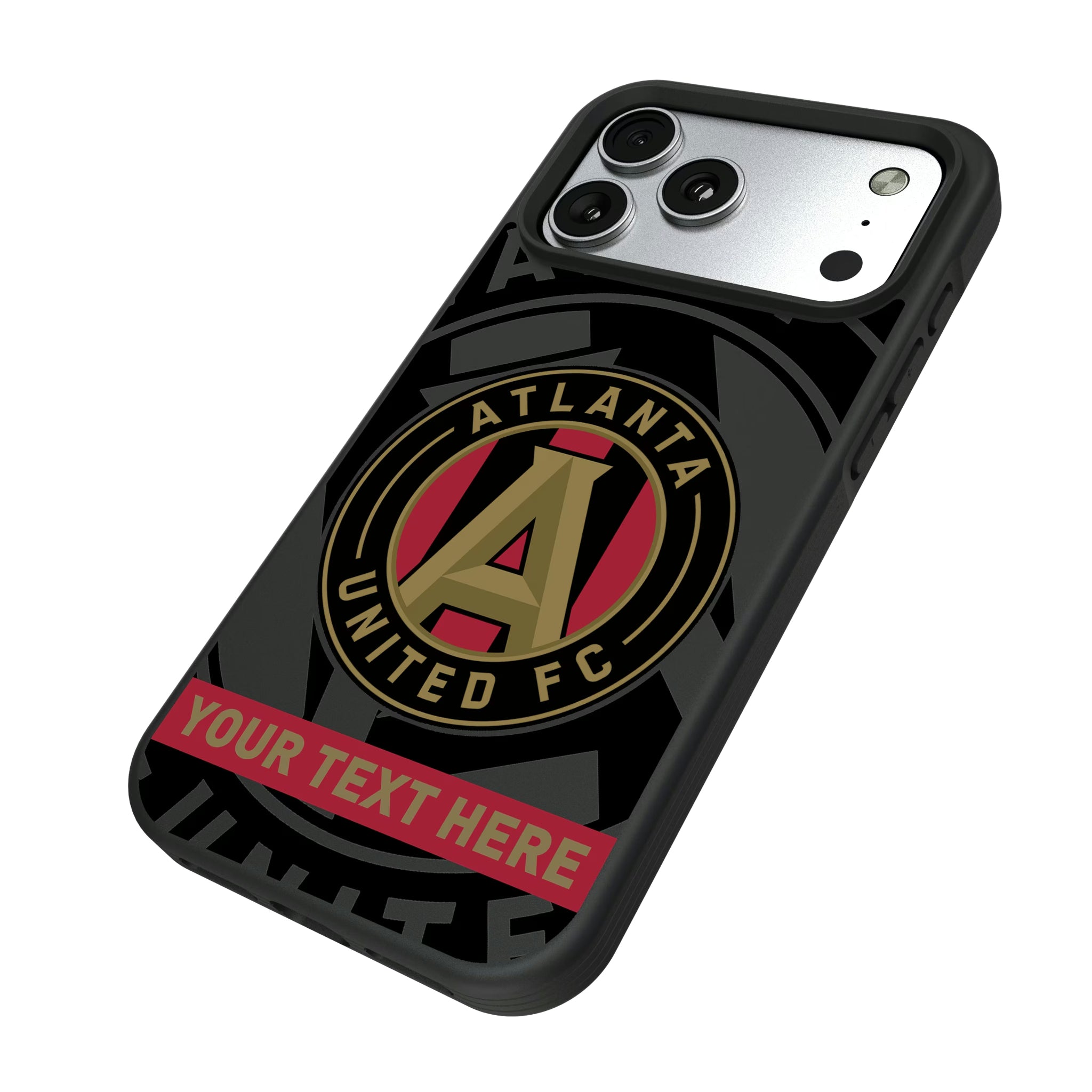 Atlanta United FC Personalized Tilt iPhone Bump Phone Case for Apple iPhone - Isometric View#Device_iPhone 17 Pro Max