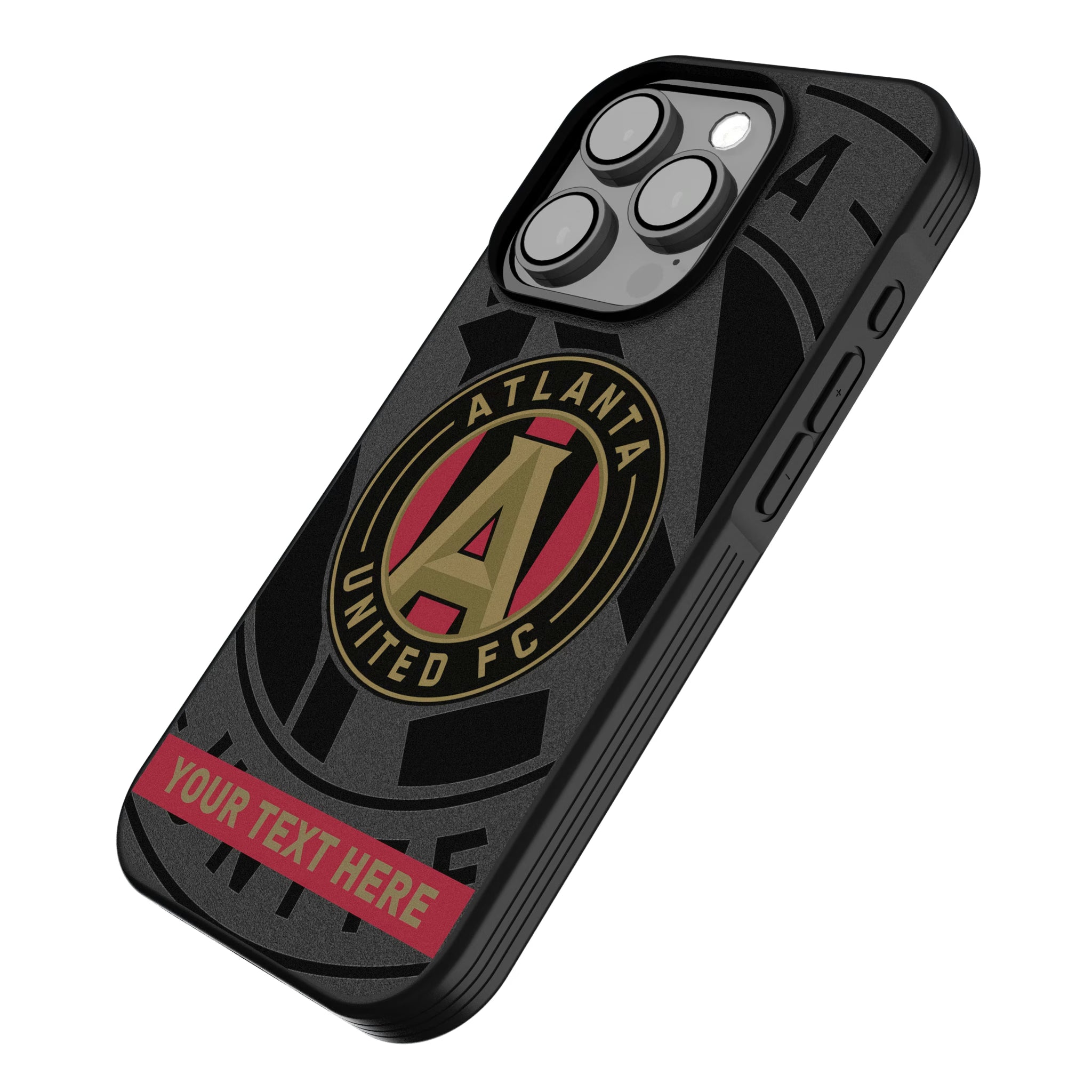 Atlanta United FC Personalized Tilt iPhone Bump Phone Case for Apple iPhone - Isometric View