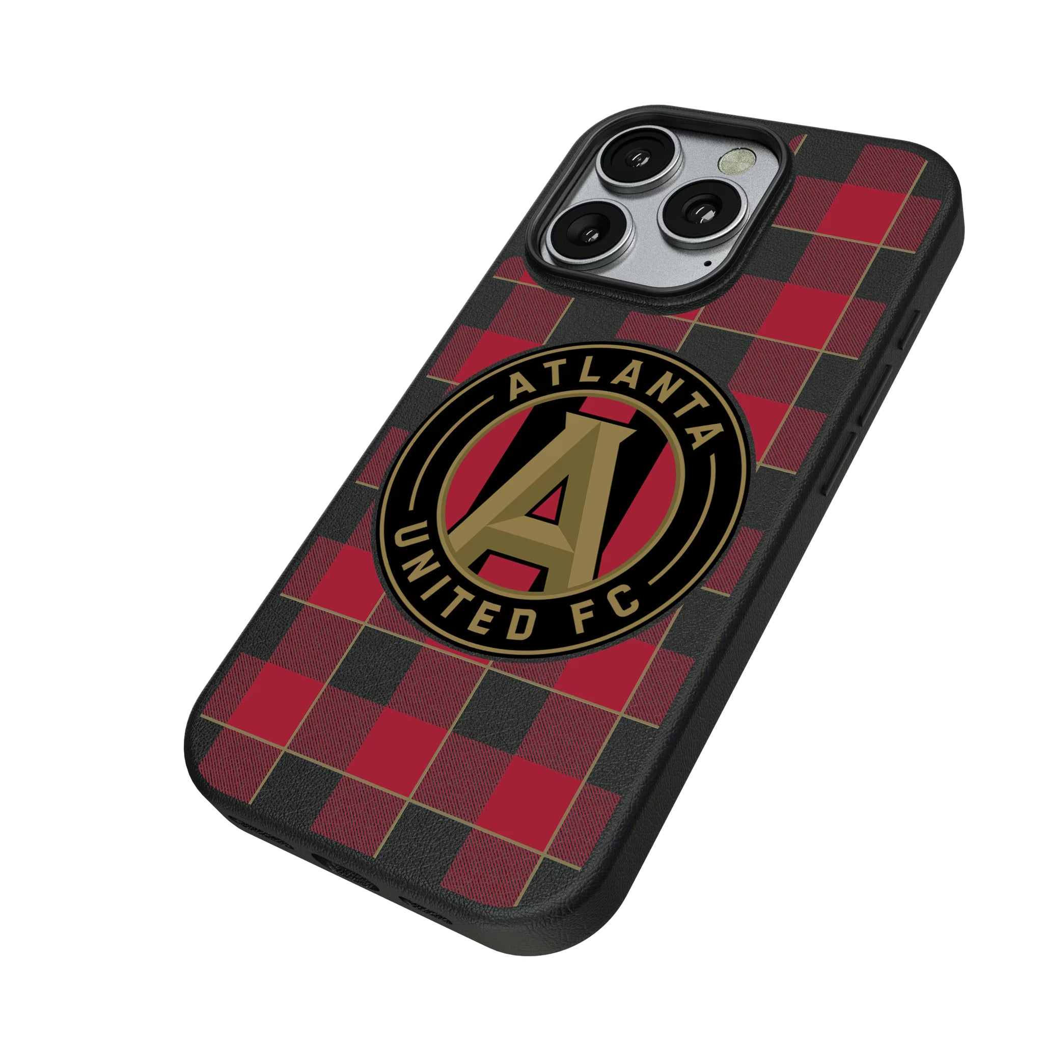 Atlanta United FC Plaid iPhone MagSafe Compatible Phone Case for Apple iPhone - Isometric View
