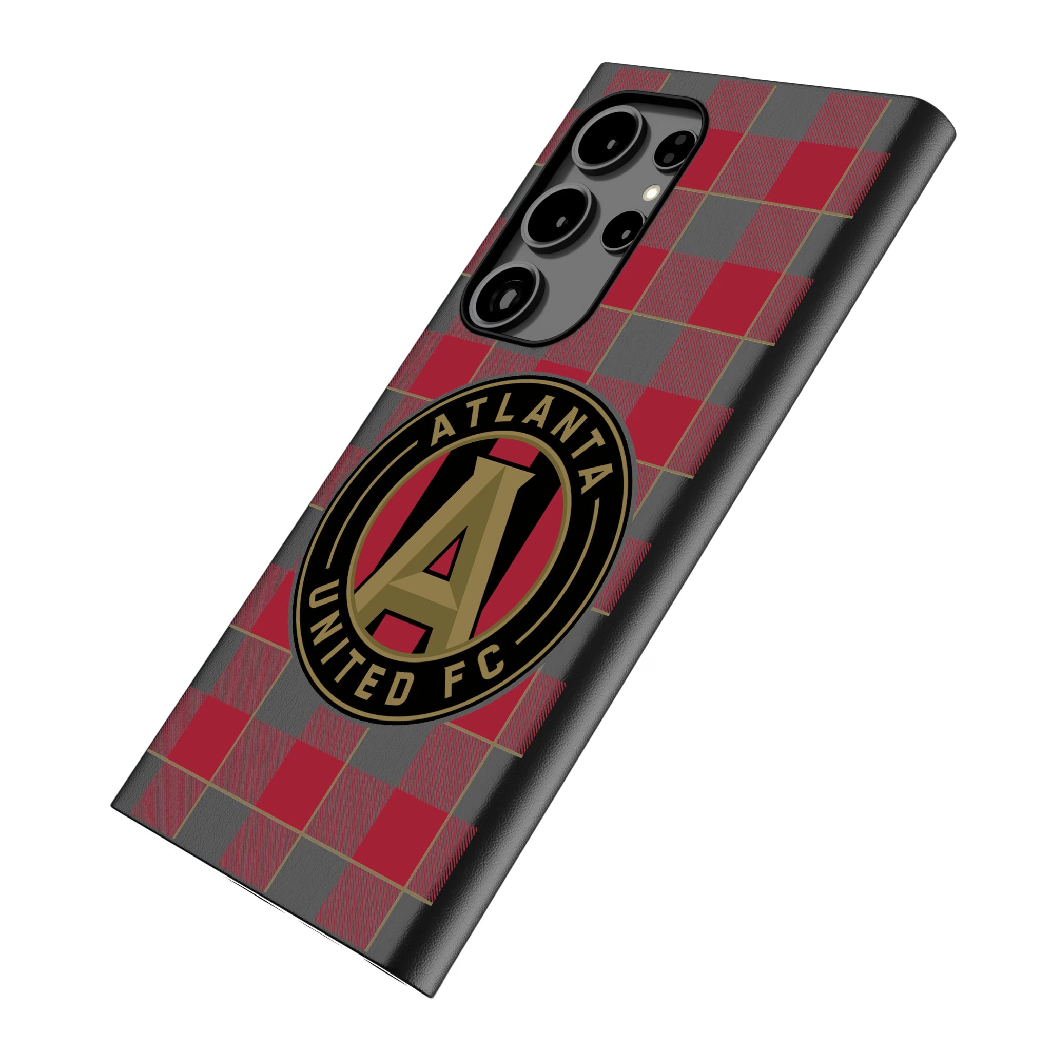 Atlanta United FC Plaid Galaxy MagSafe Compatible Phone Case for Samsung Galaxy - Isometric View
