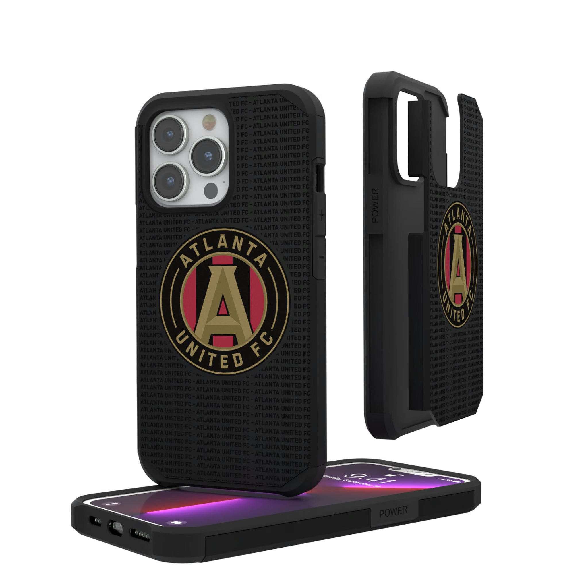 Atlanta United FC Text Backdrop iPhone Rugged Phone Case for Apple iPhone