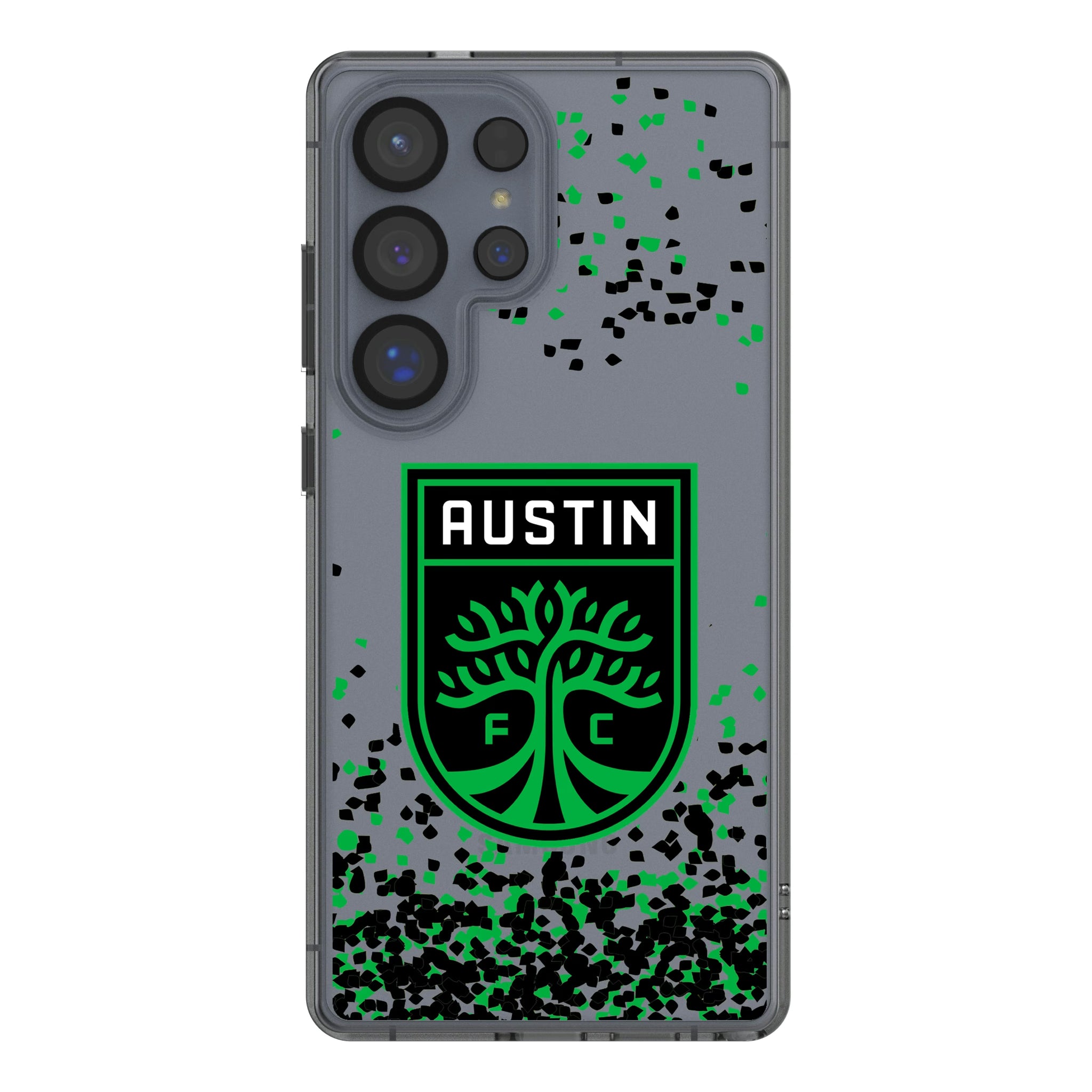 Austin FC Confetti Galaxy Clear Phone Case for Samsung Galaxy
