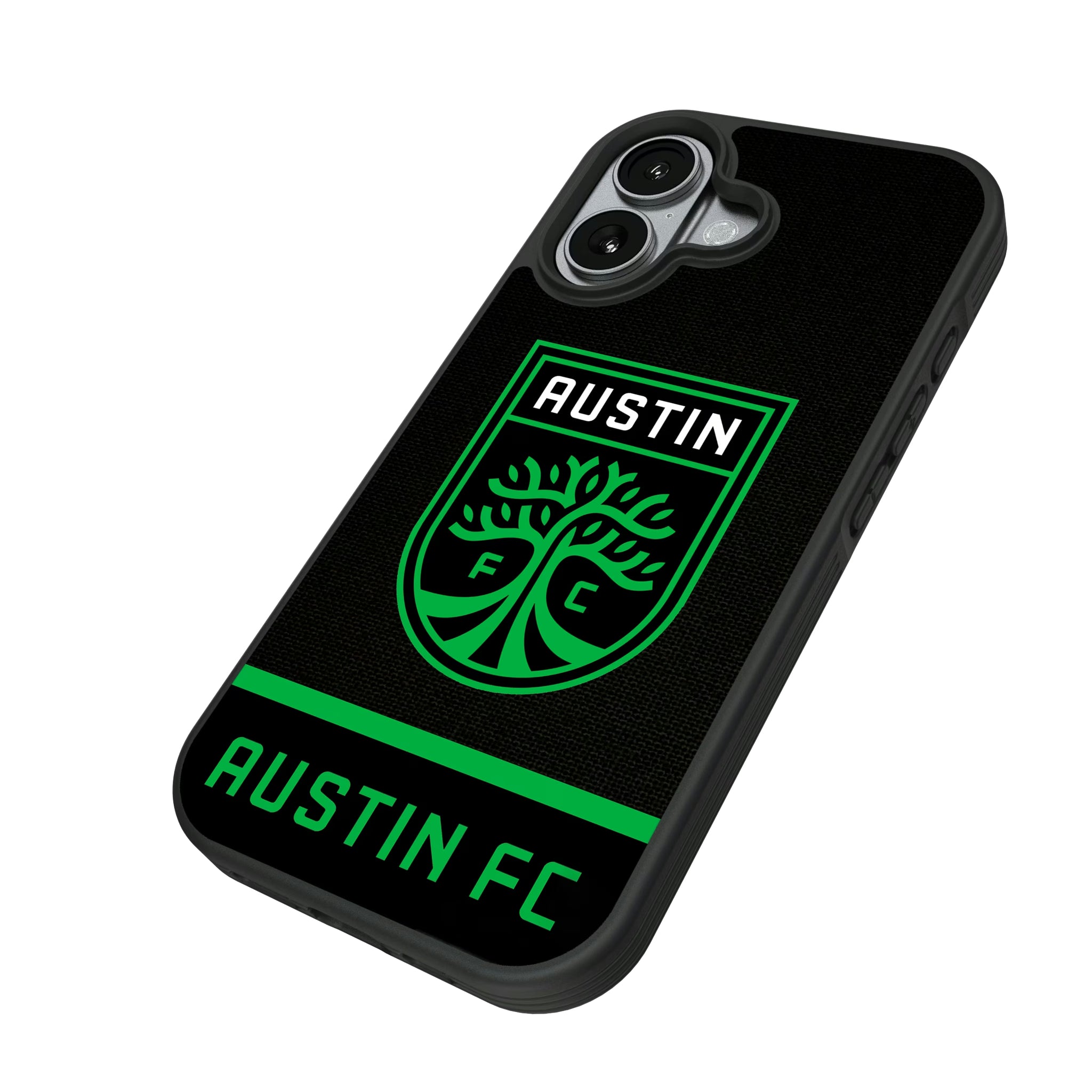 Austin FC Endzone Solid iPhone Bump Phone Case for Apple iPhone - Isometric View#Device_iPhone 17