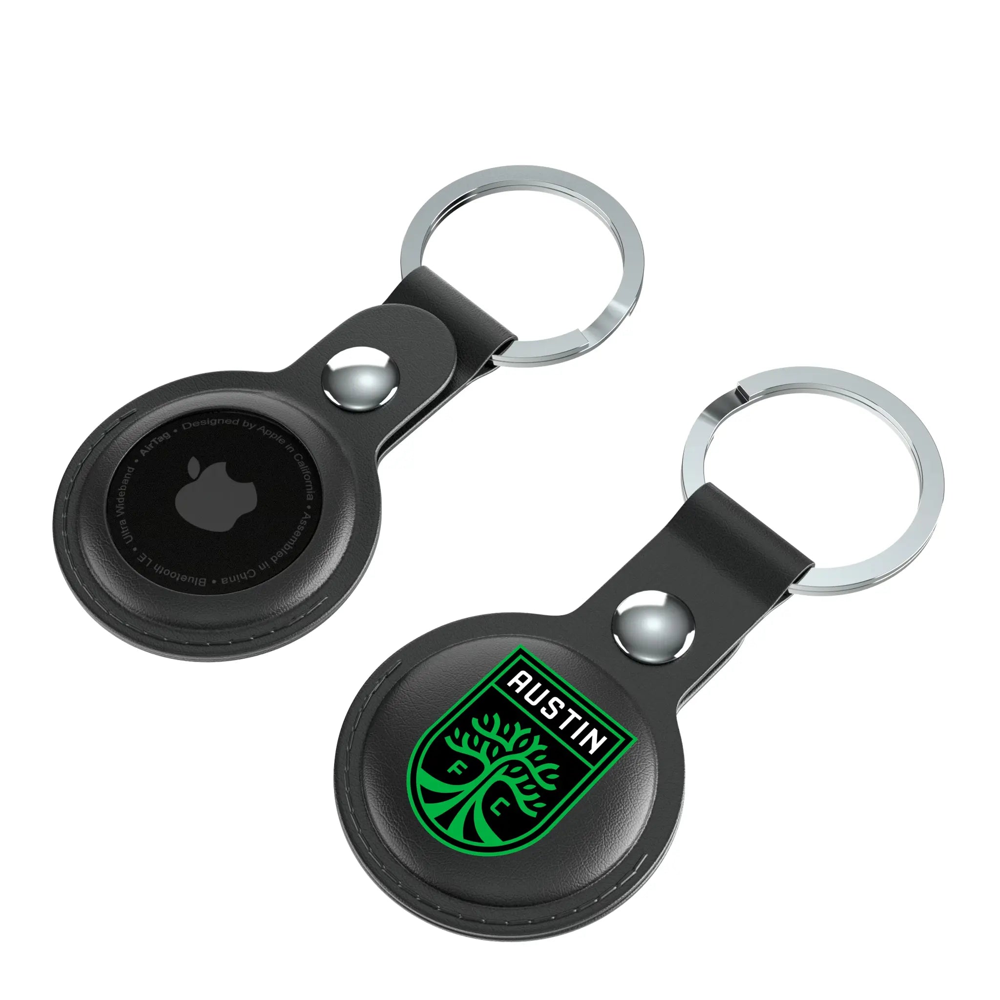 Austin FC Insignia AirTag Black Airtag Holder 2-Pack - Isometric View