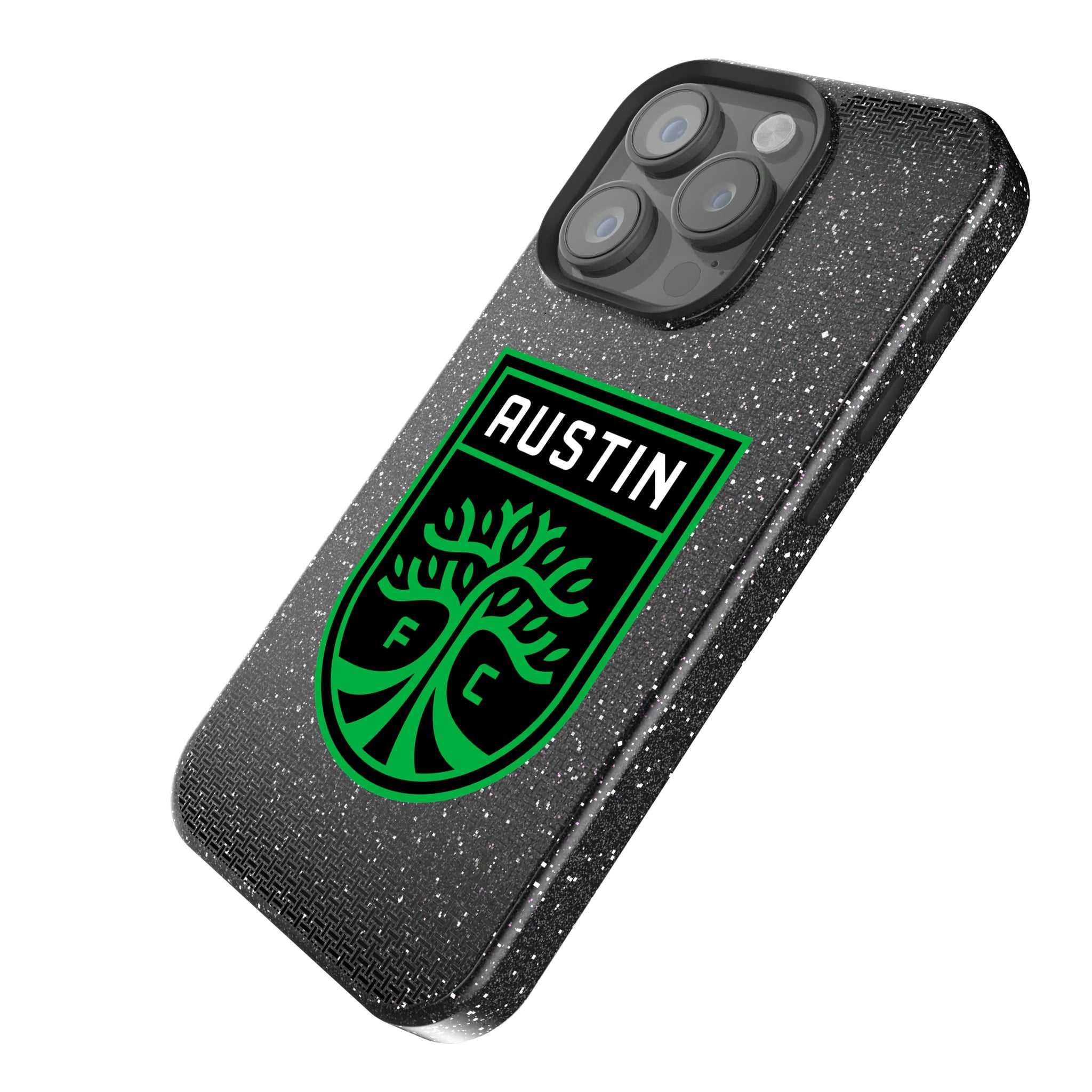 Austin FC Linen iPhone Bling Phone Case for Apple iPhone - Isometric View