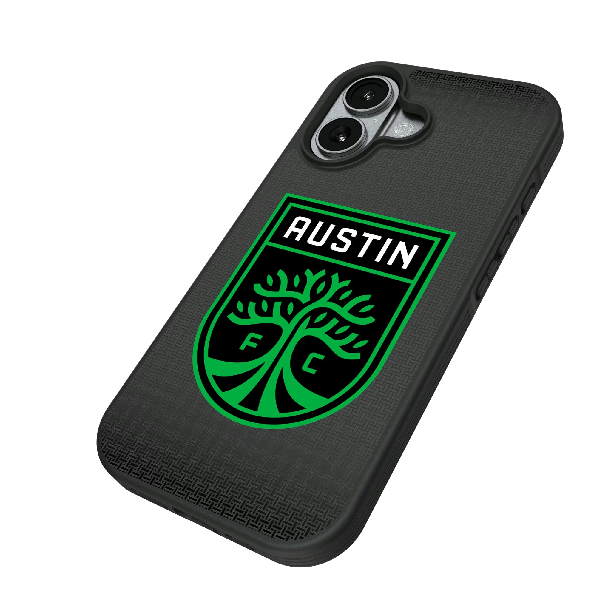Austin FC Linen iPhone Bump Phone Case for Apple iPhone - Isometric View#Device_iPhone 17