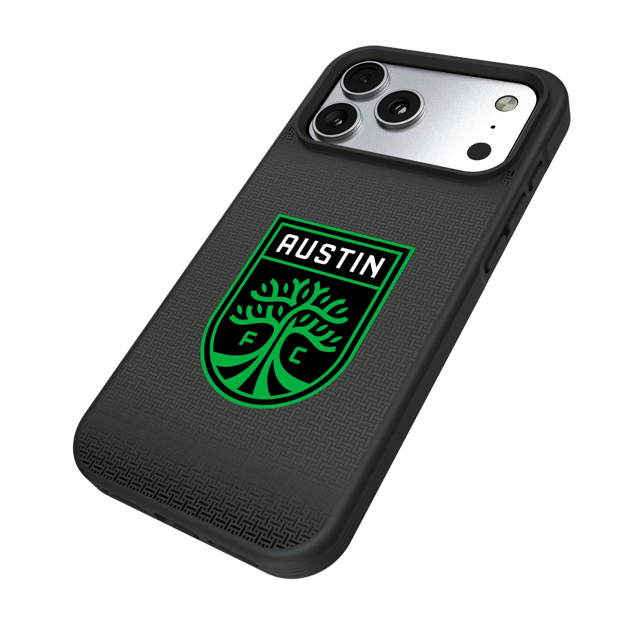 Austin FC Linen iPhone Bump Phone Case for Apple iPhone - Isometric View#Device_iPhone 17 Pro Max