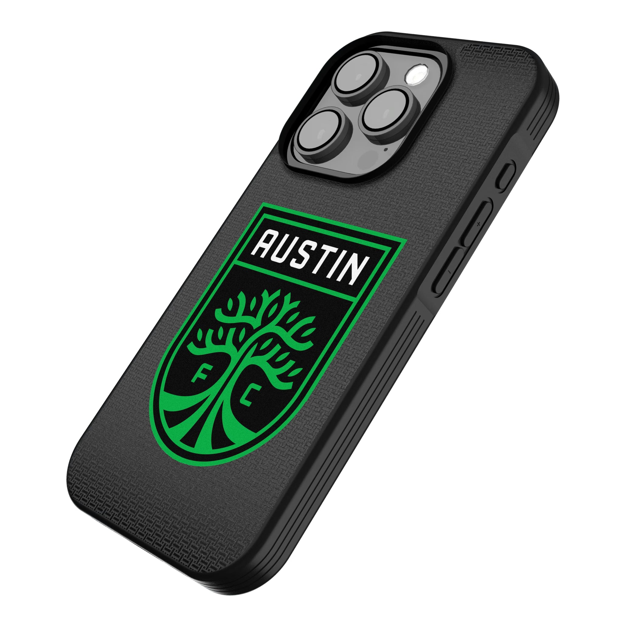 Austin FC Linen iPhone Bump Phone Case for Apple iPhone - Isometric View