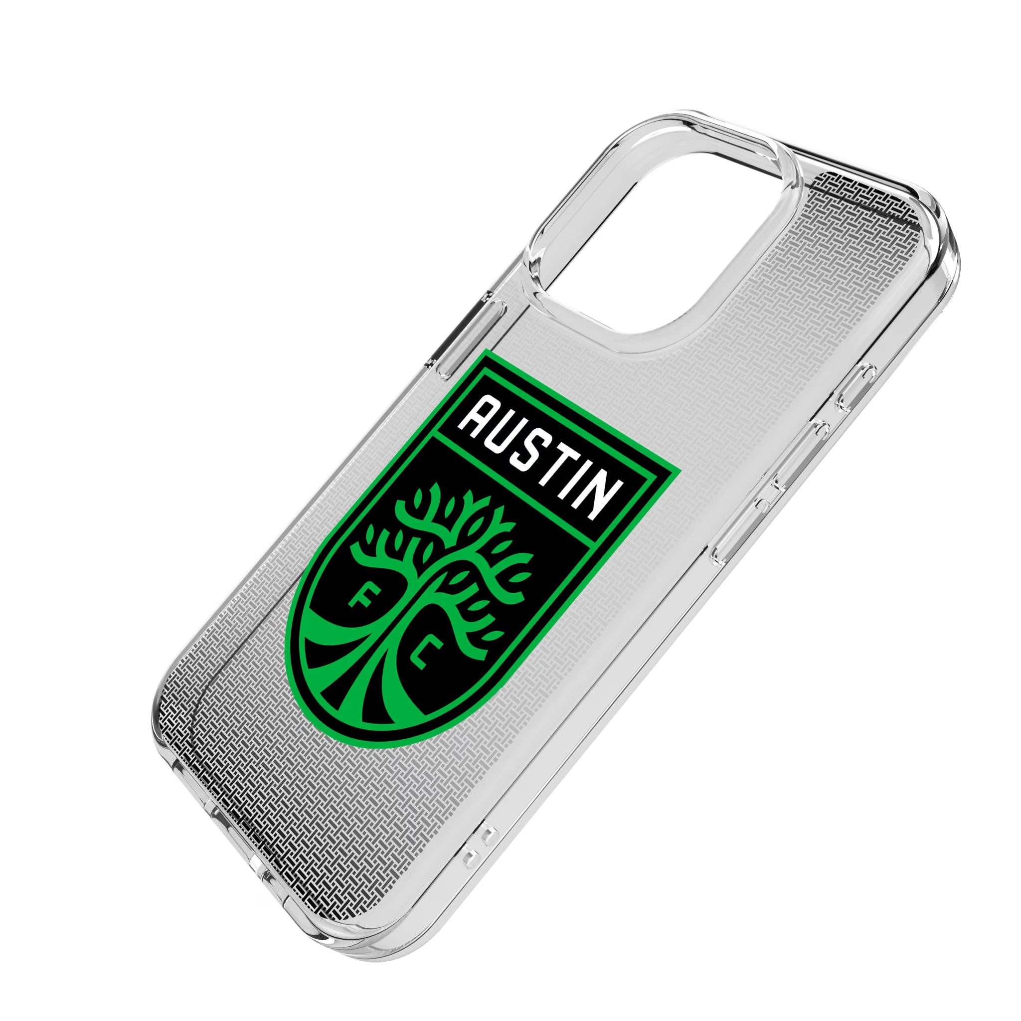 Austin FC Linen iPhone Clear Phone Case for Apple iPhone - Isometric View