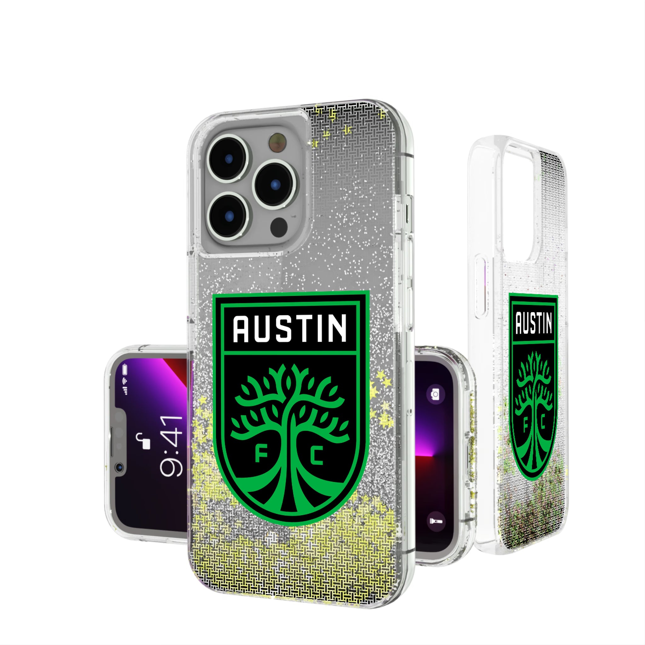 Austin FC Linen iPhone Glitter Phone Case for Apple iPhone