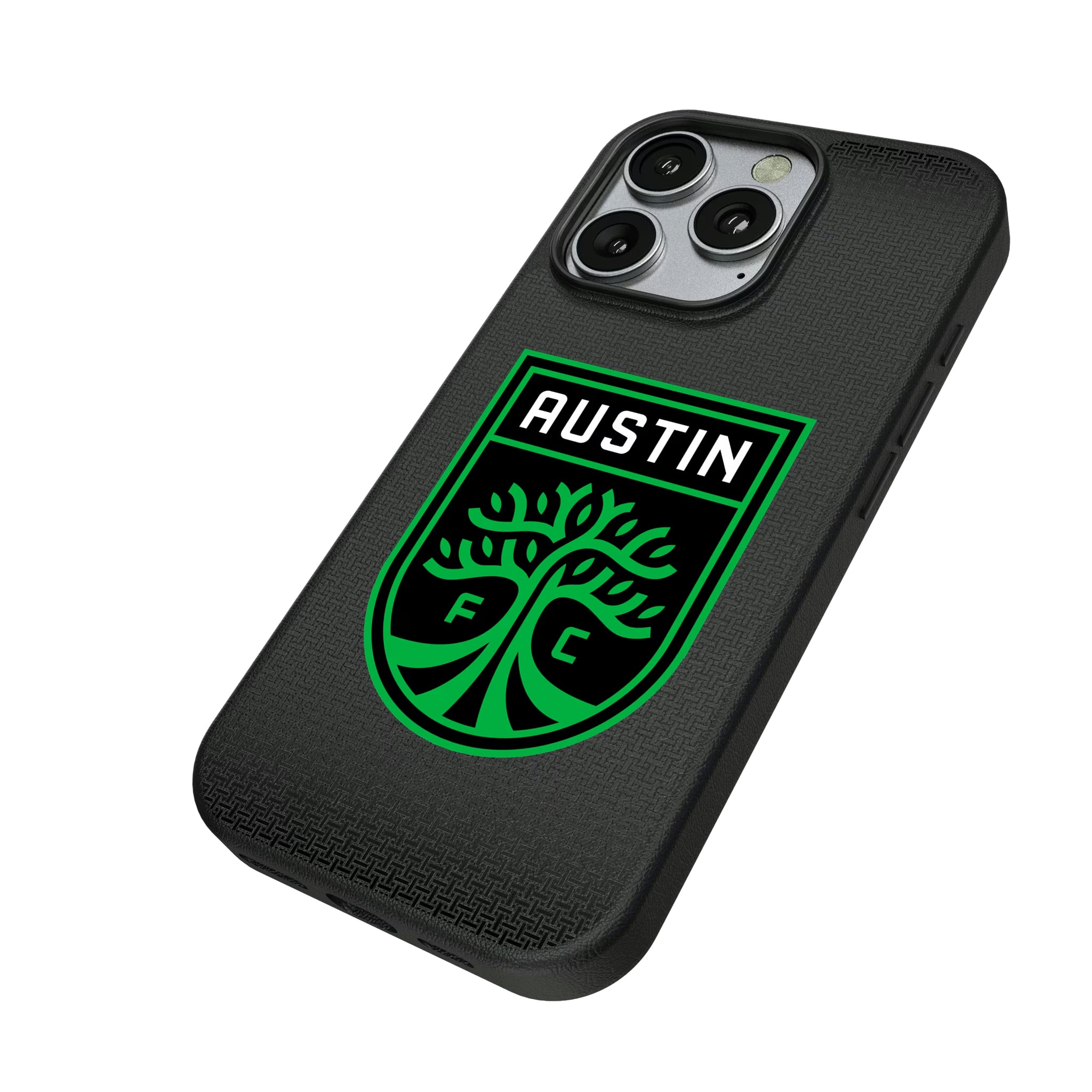 Austin FC Linen iPhone MagSafe Compatible Phone Case for Apple iPhone - Isometric View