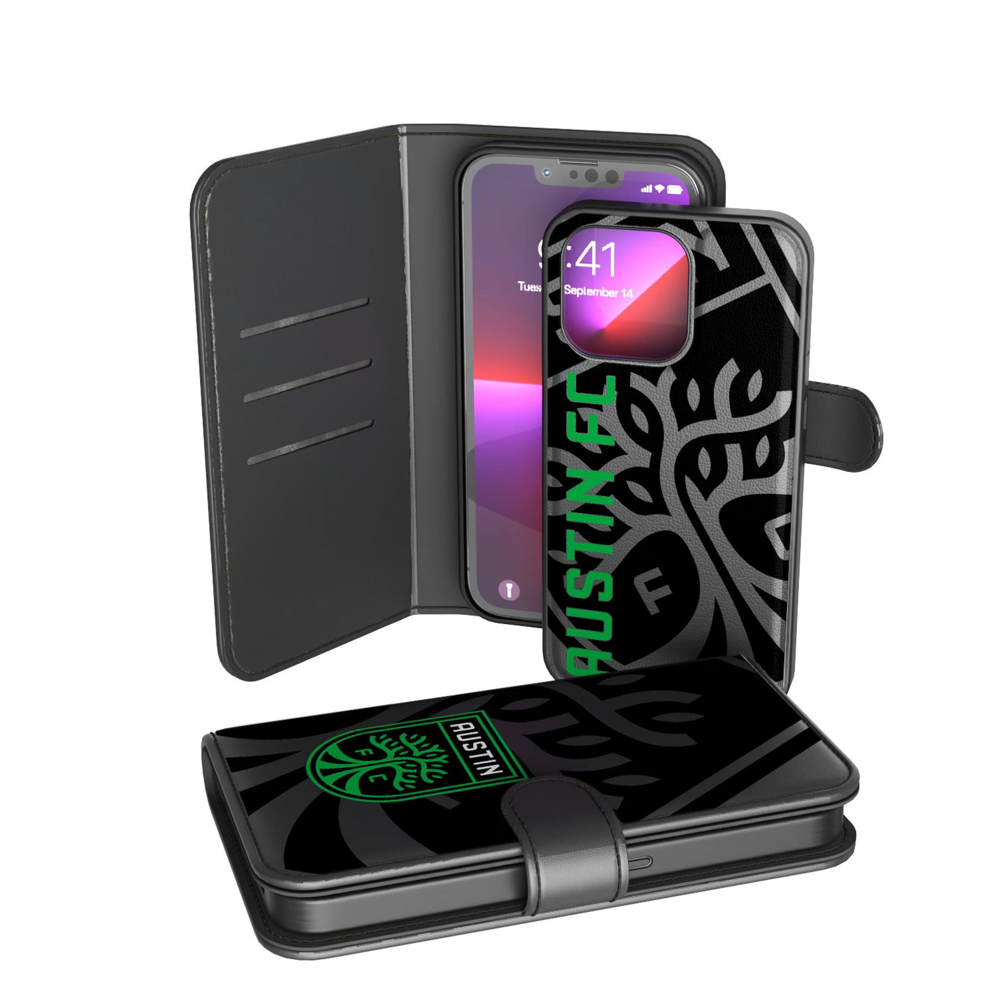 Austin FC Monocolor Tilt iPhone Wallet Phone Case for Apple iPhone