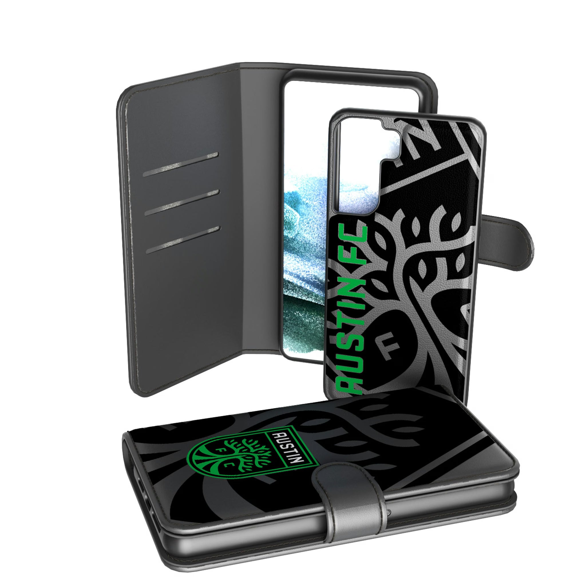 Austin FC Monocolor Tilt Galaxy Wallet Phone Case for Samsung Galaxy