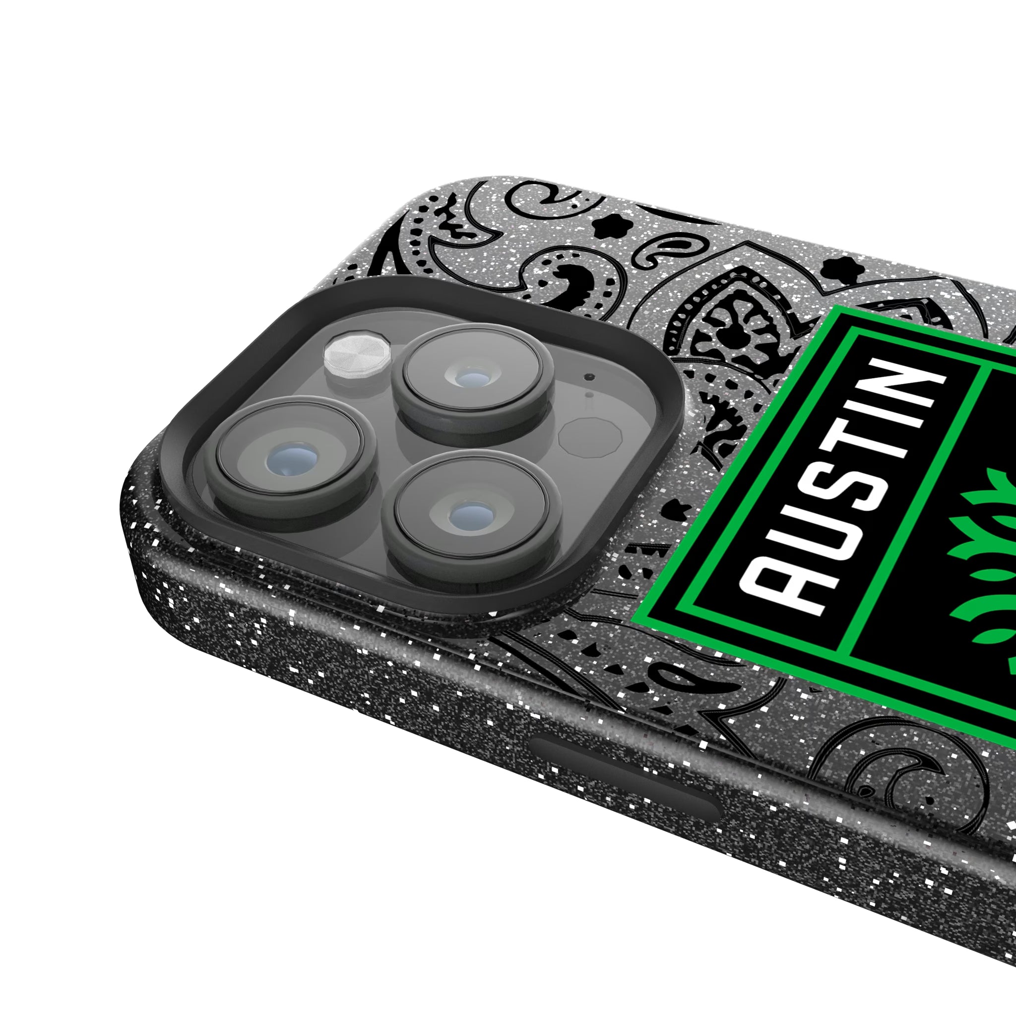 Austin FC Paisley iPhone Bling Phone Case for Apple iPhone - Detail