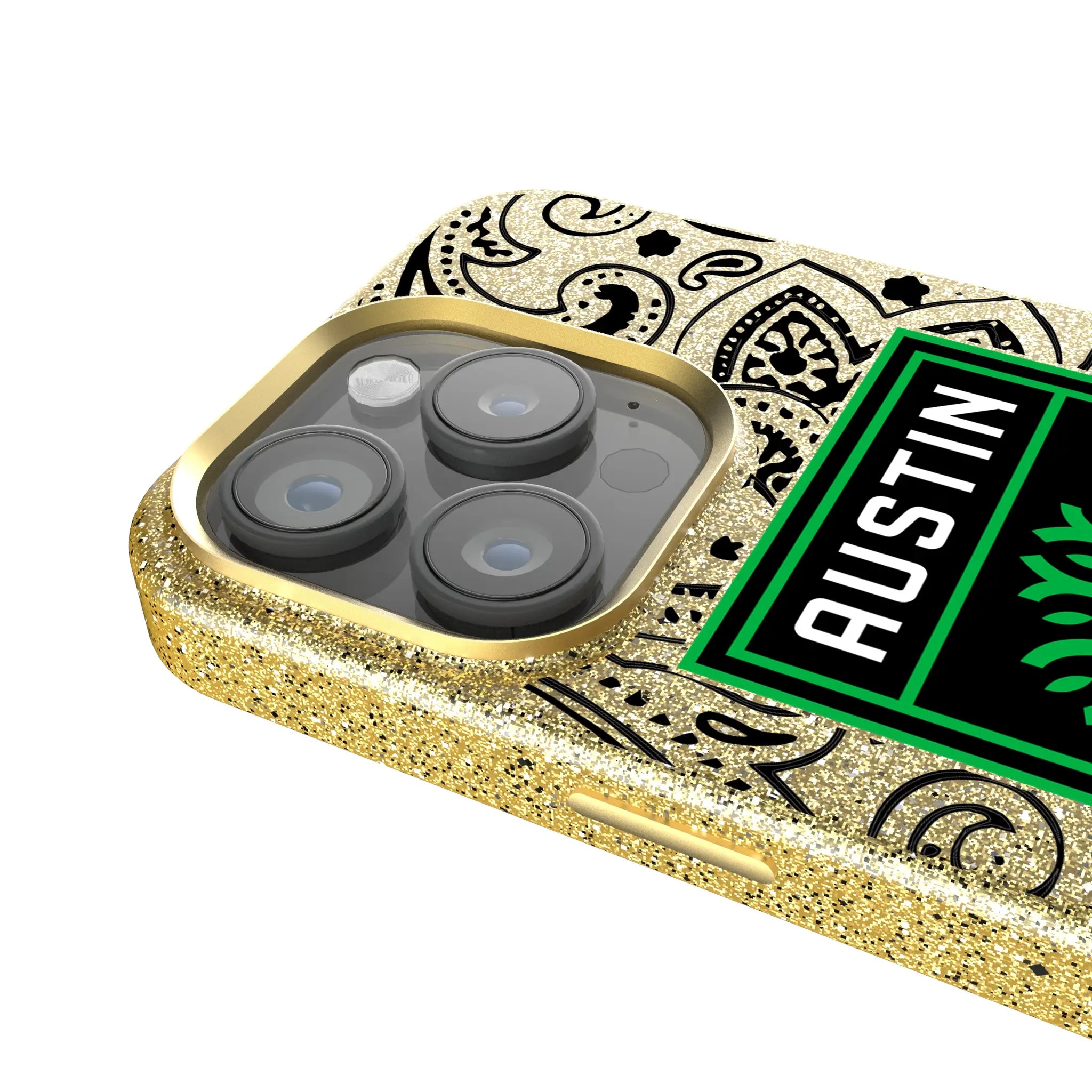Austin FC Paisley iPhone Bling Phone Case for Apple iPhone - Detail