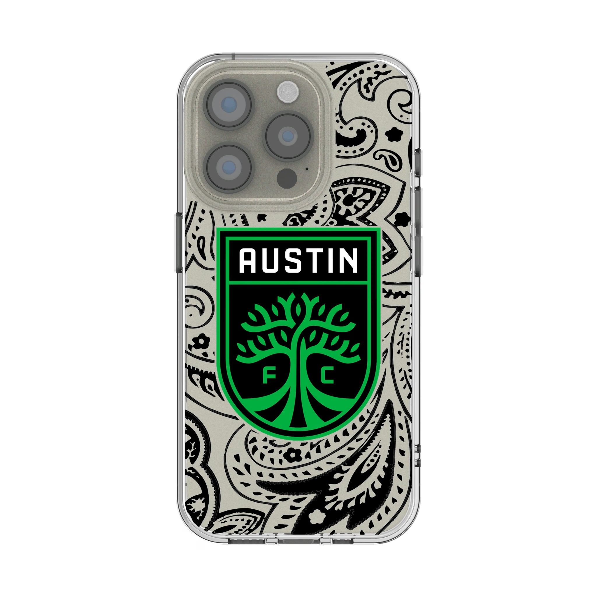 Austin FC Paisley iPhone Clear Phone Case for Apple iPhone