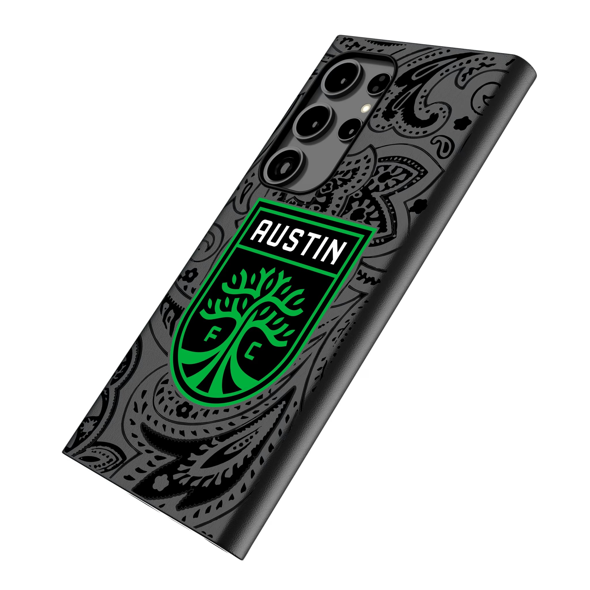 Austin FC Paisley Galaxy MagSafe Compatible Phone Case for Samsung Galaxy - Isometric View