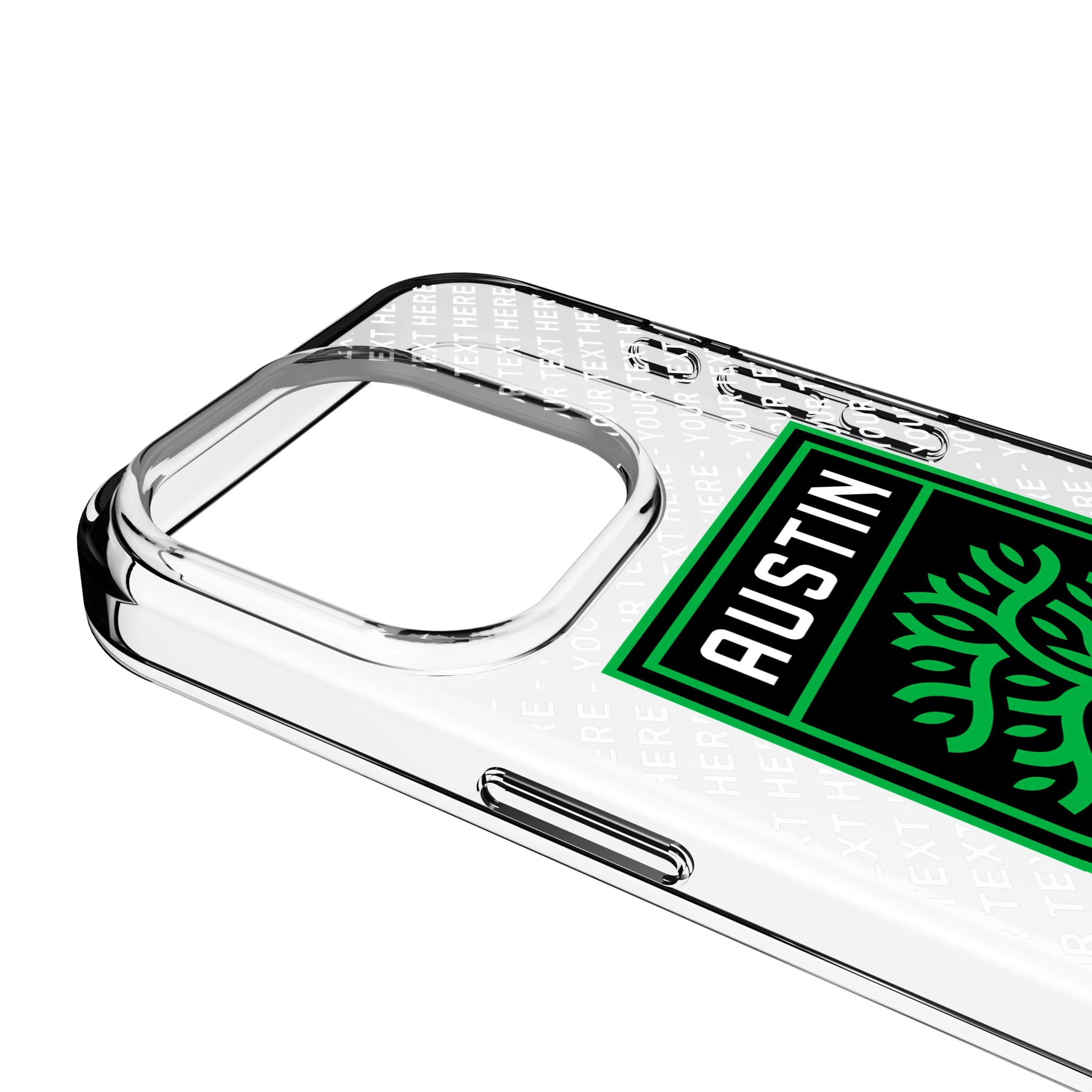 Austin FC Personalized EndZone Plus iPhone Clear Phone Case for Apple iPhone - Detail