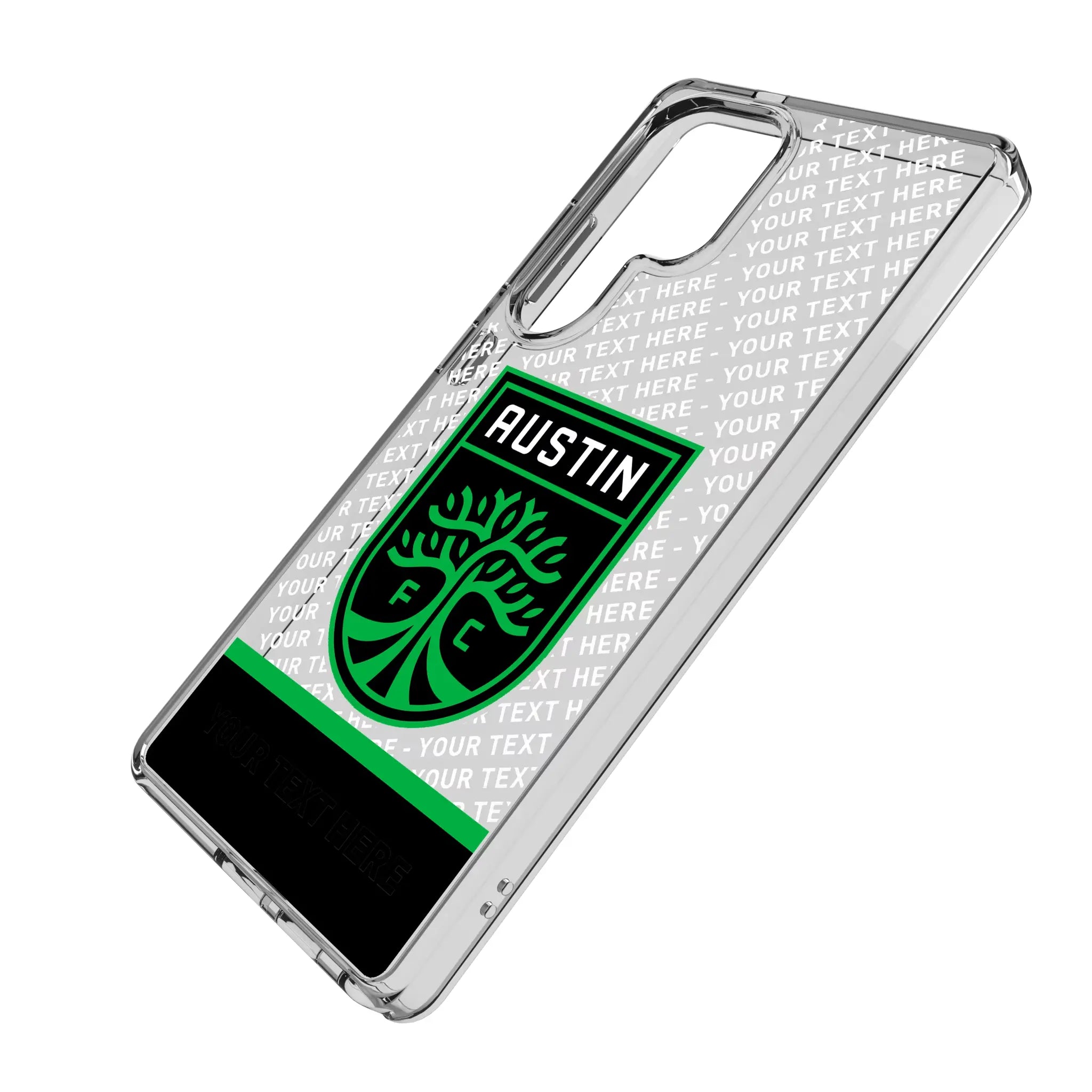 Austin FC Personalized EndZone Plus Galaxy Clear Phone Case for Samsung Galaxy - Isometric View