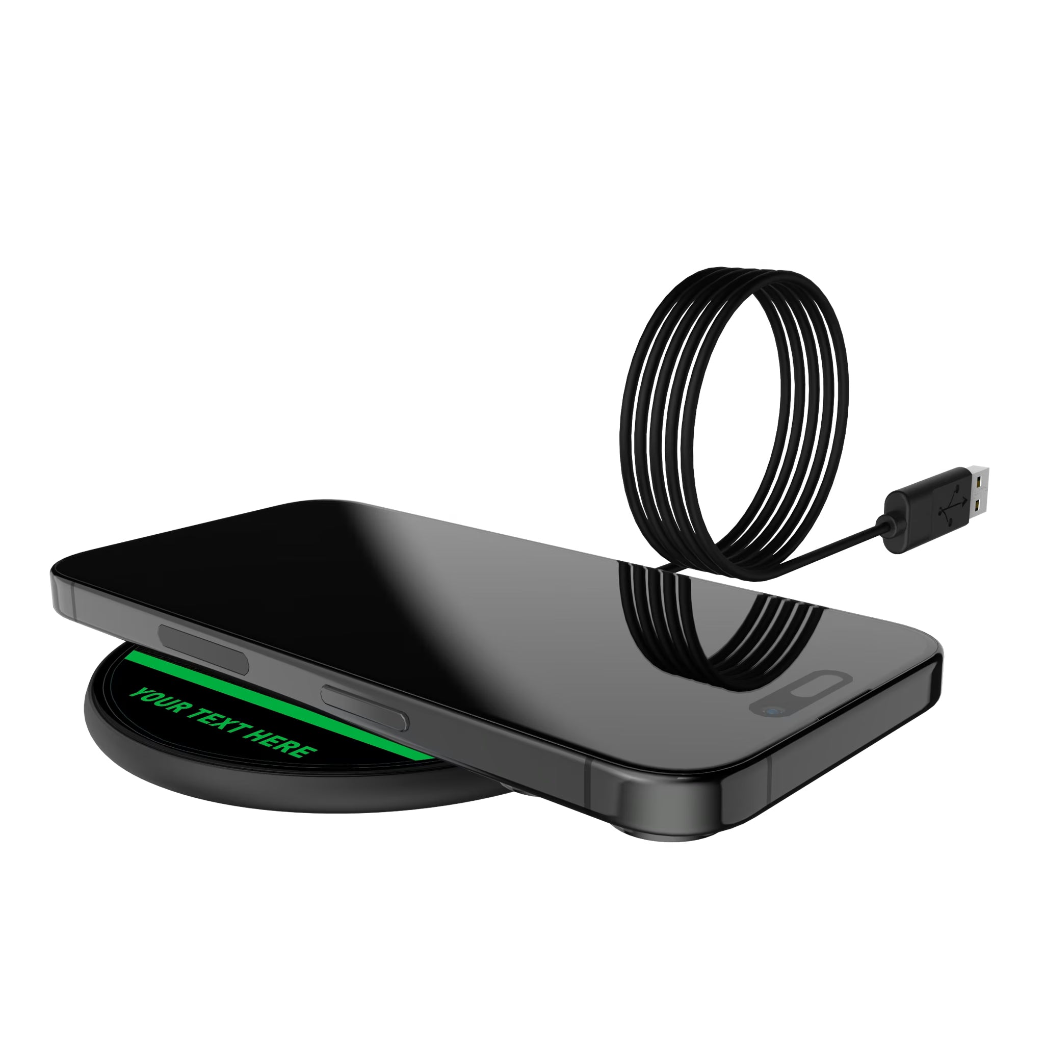 Austin FC Personalized Endzone Solid 15-Watt Wireless Charger - Lifestyle