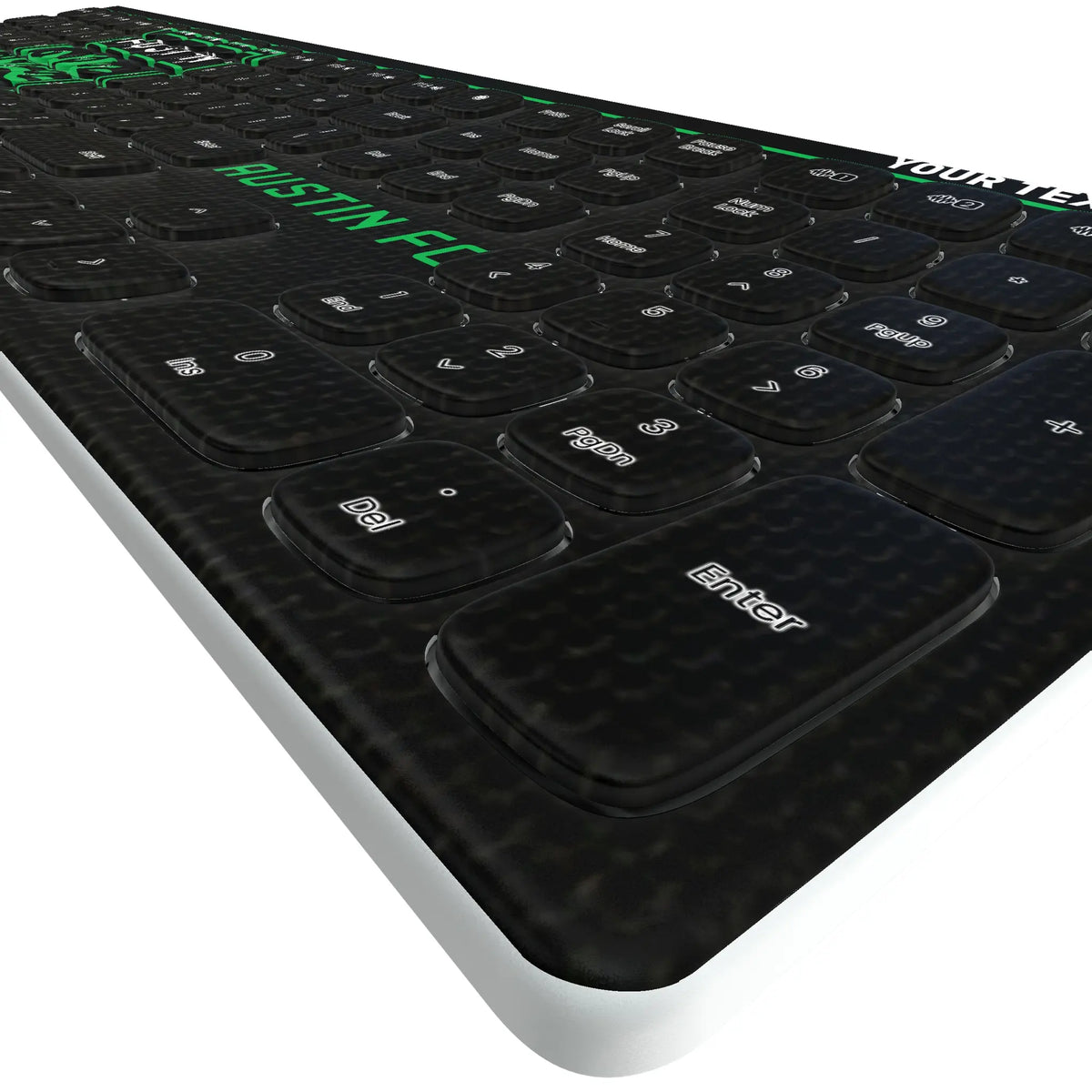 Austin FC Personalized Endzone Solid KKB605 Curved Wireless Keyboard - Detail