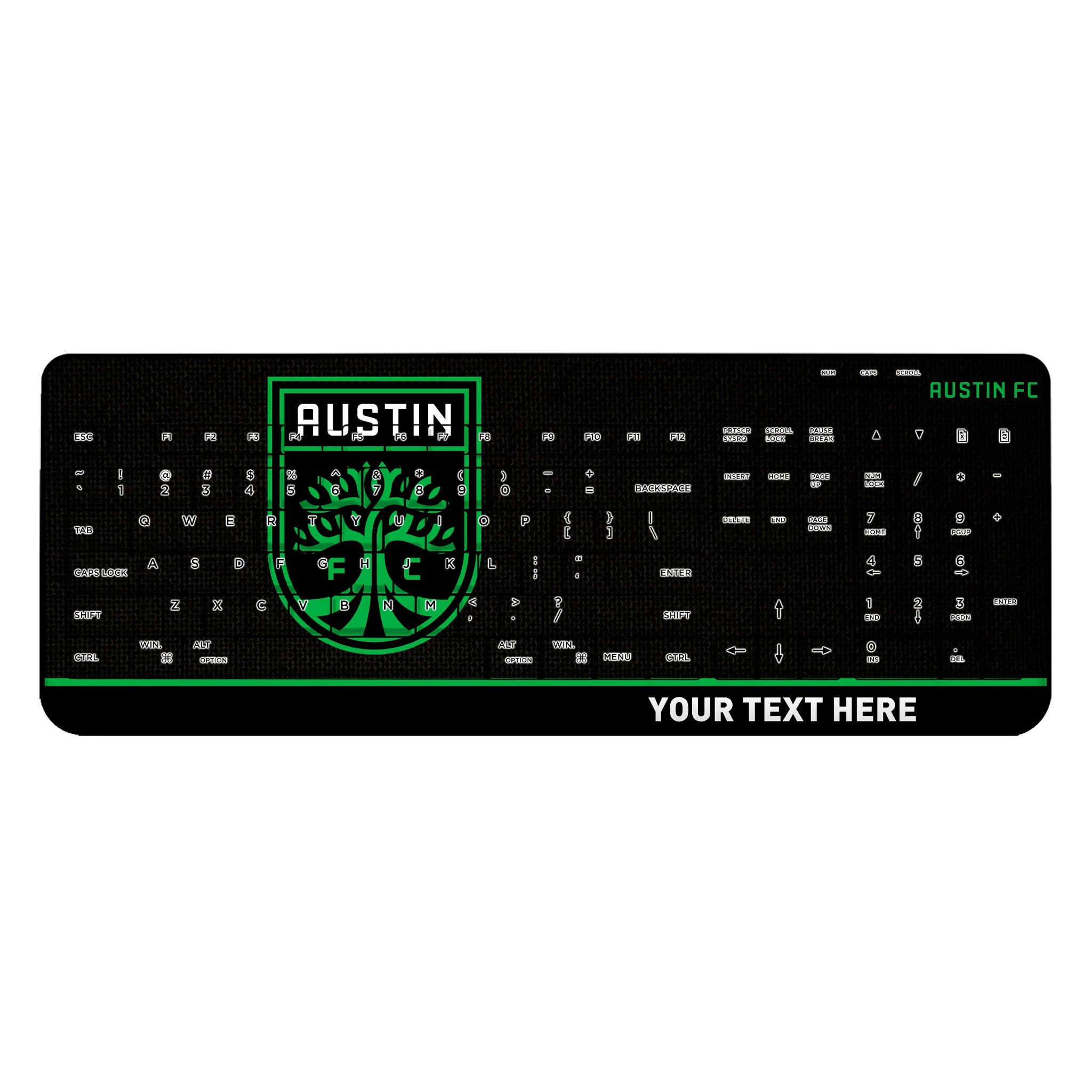 Austin FC Personalized Endzone Solid Wireless USB Keyboard