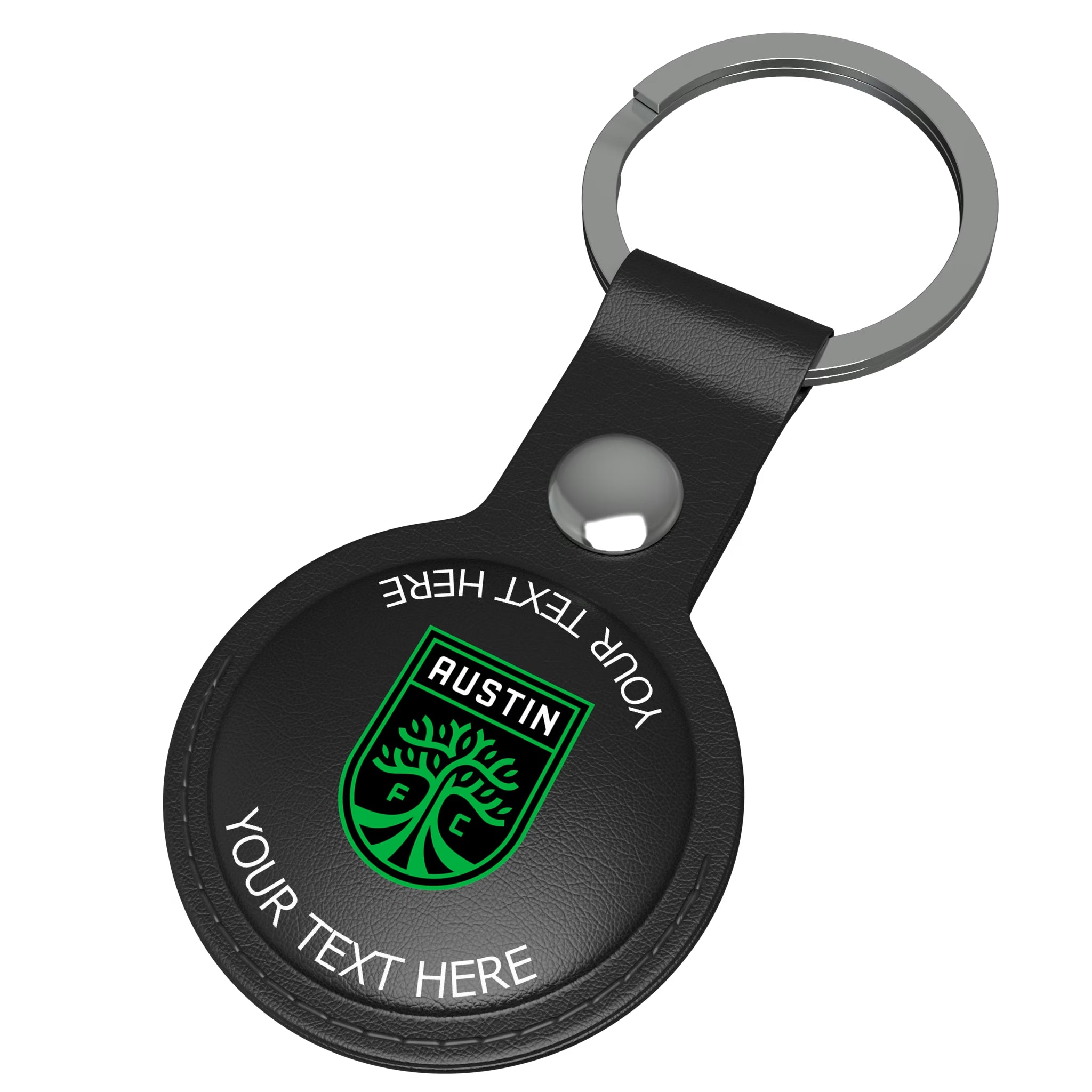 Austin FC Personalized Insignia AirTag Black Airtag Holder - Isometric View