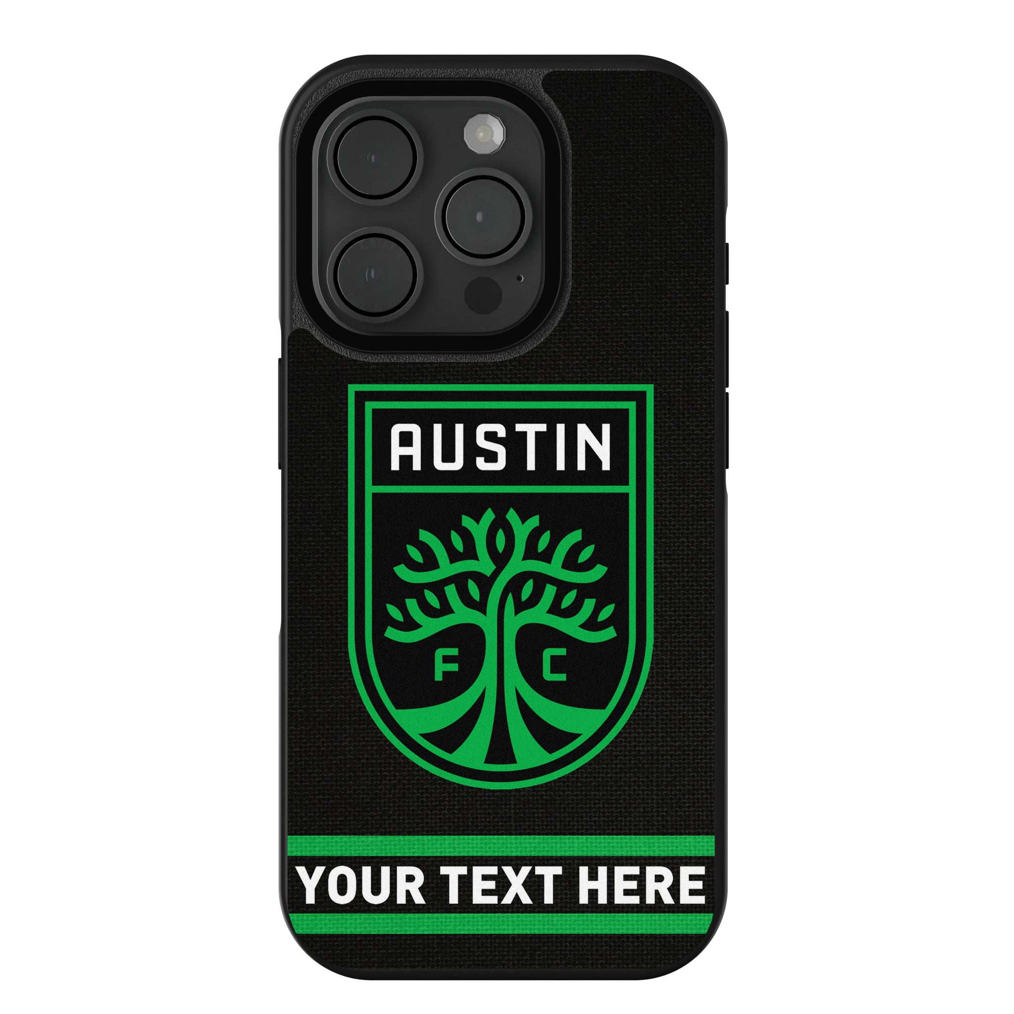 Austin FC Personalized Stripe iPhone Bump Phone Case for Apple iPhone