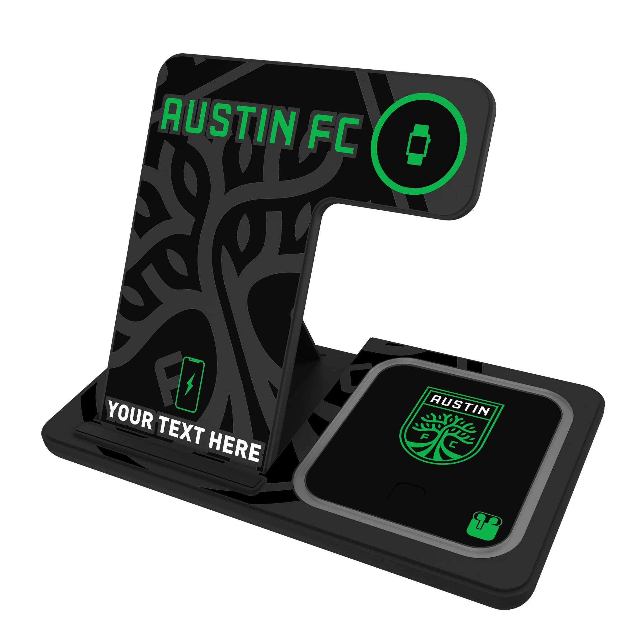 Austin FC Personalized Tilt 3 in 1 Charging Station