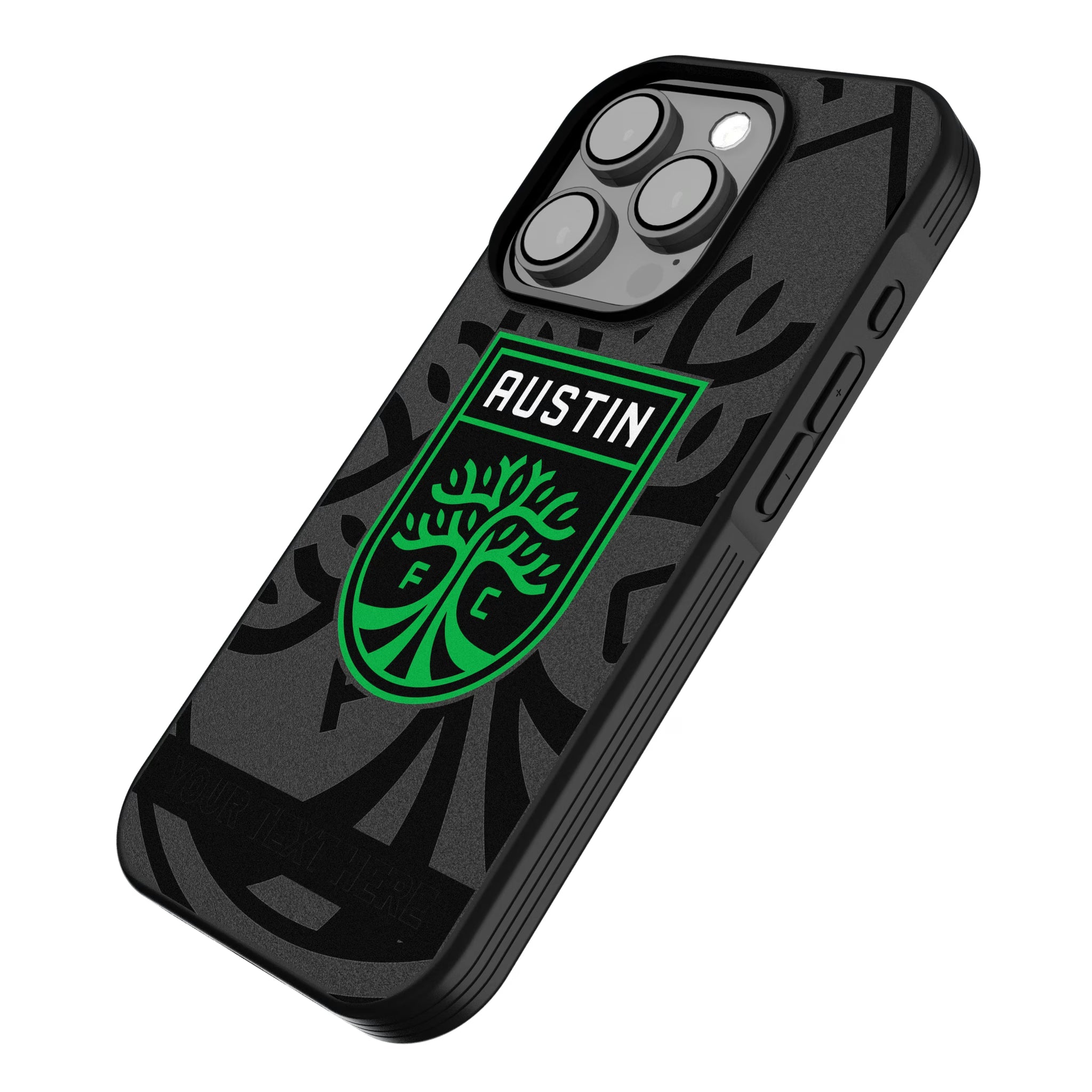 Austin FC Personalized Tilt iPhone Bump Phone Case for Apple iPhone - Isometric View
