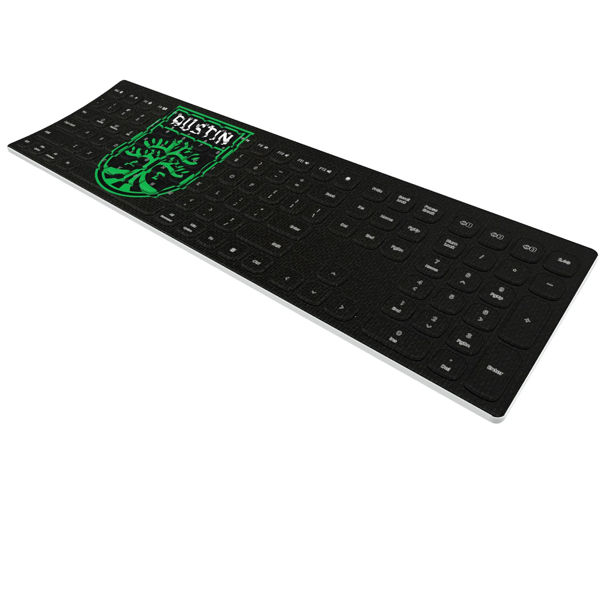 Austin FC Solid KKB605 Curved Wireless Keyboard - Isometric View