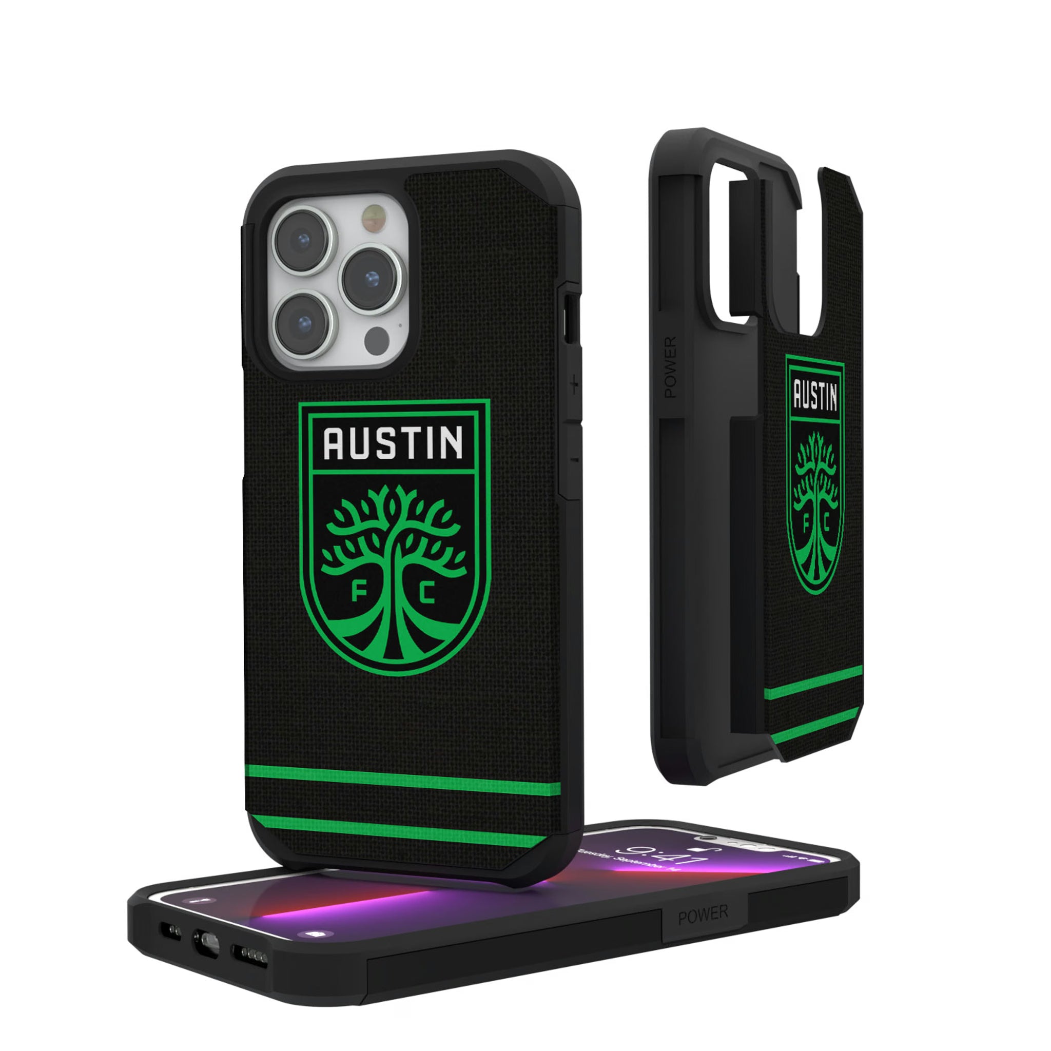 Austin FC Stripe iPhone Rugged Phone Case for Apple iPhone