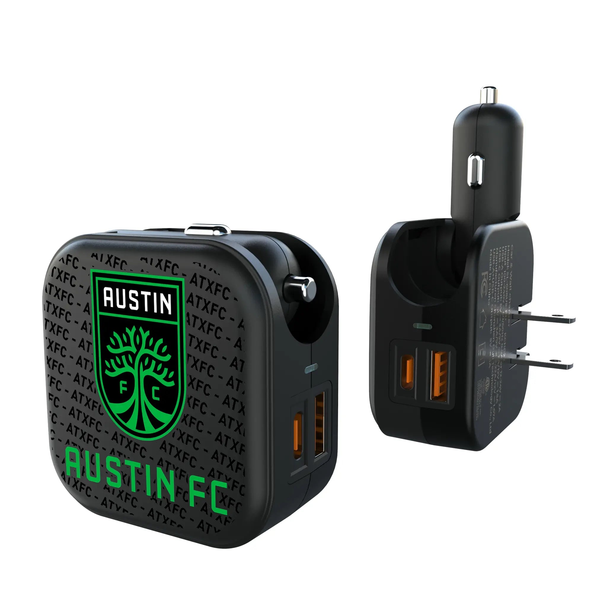 Austin FC Text Backdrop 2 in 1 USB A/C Charger