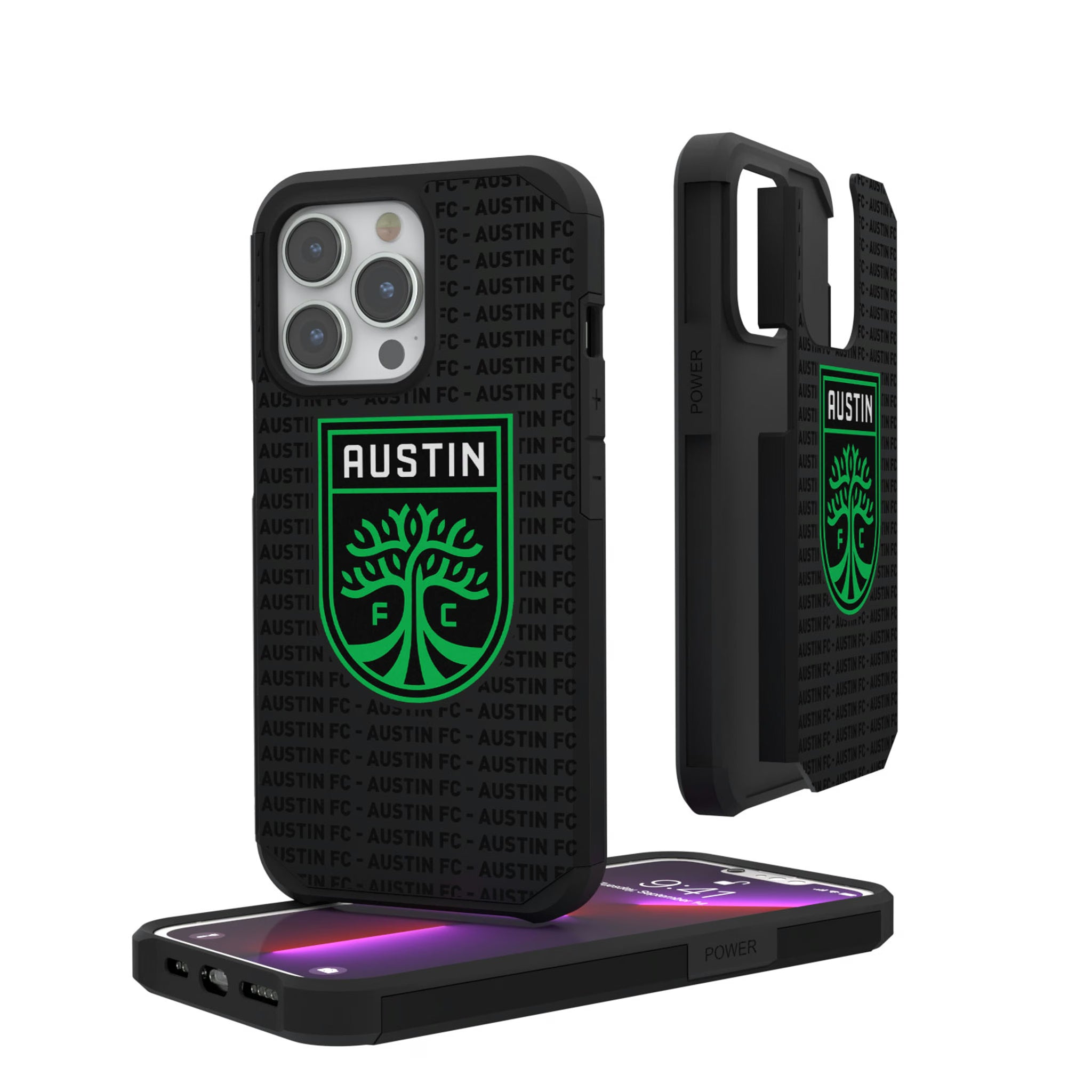 Austin FC Text Backdrop iPhone Rugged Phone Case for Apple iPhone