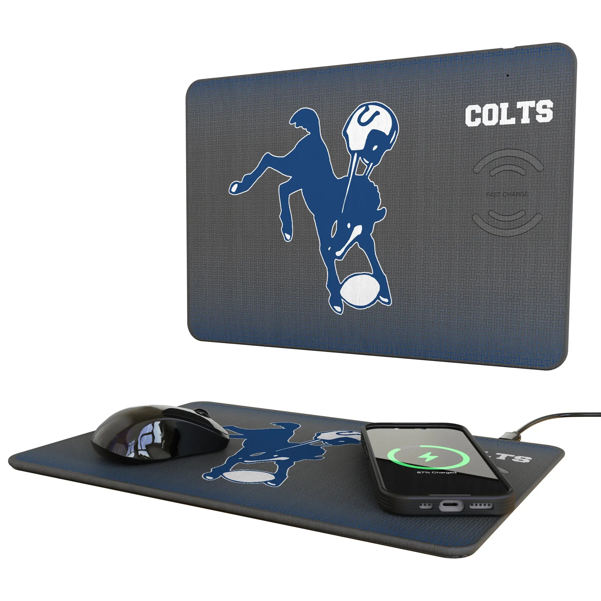 Baltimore Colts 1946 Historic Collection Linen 15-Watt Wireless Charger and Mouse Pad