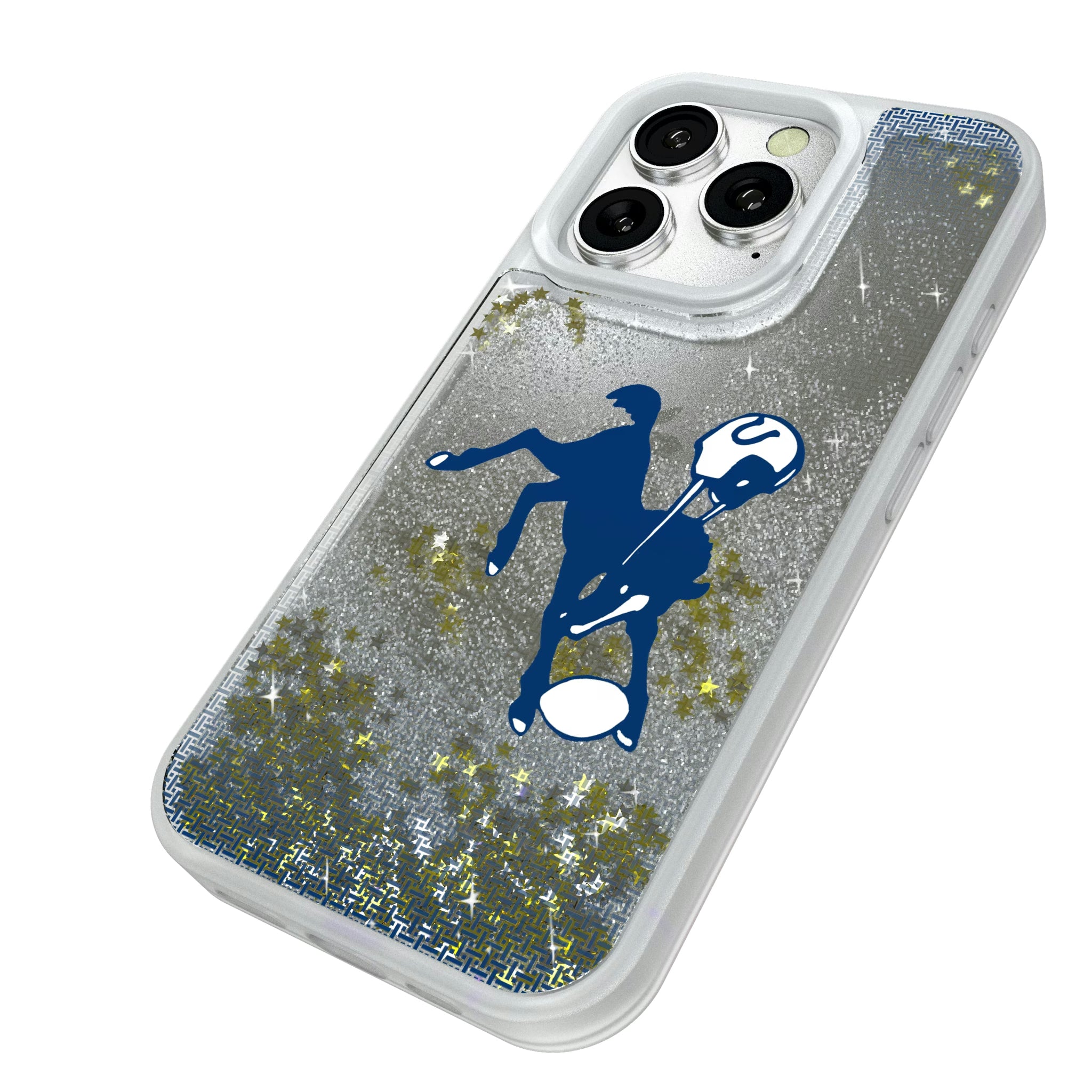 Baltimore Colts 1946 Historic Collection Linen iPhone Glitter Phone Case for Apple iPhone - Isometric View#Device_iPhone 16 Pro