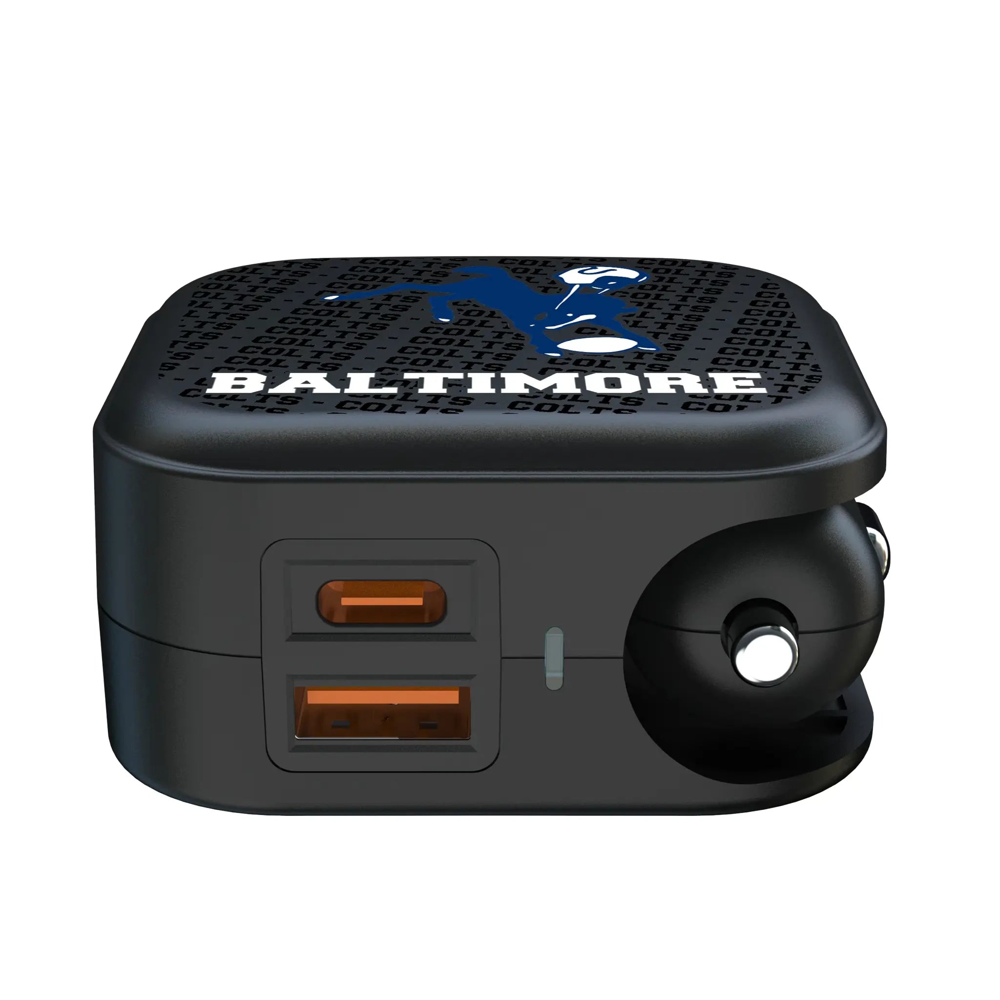 Baltimore Colts 1946 Historic Collection Text Backdrop 2 in 1 USB A/C Charger