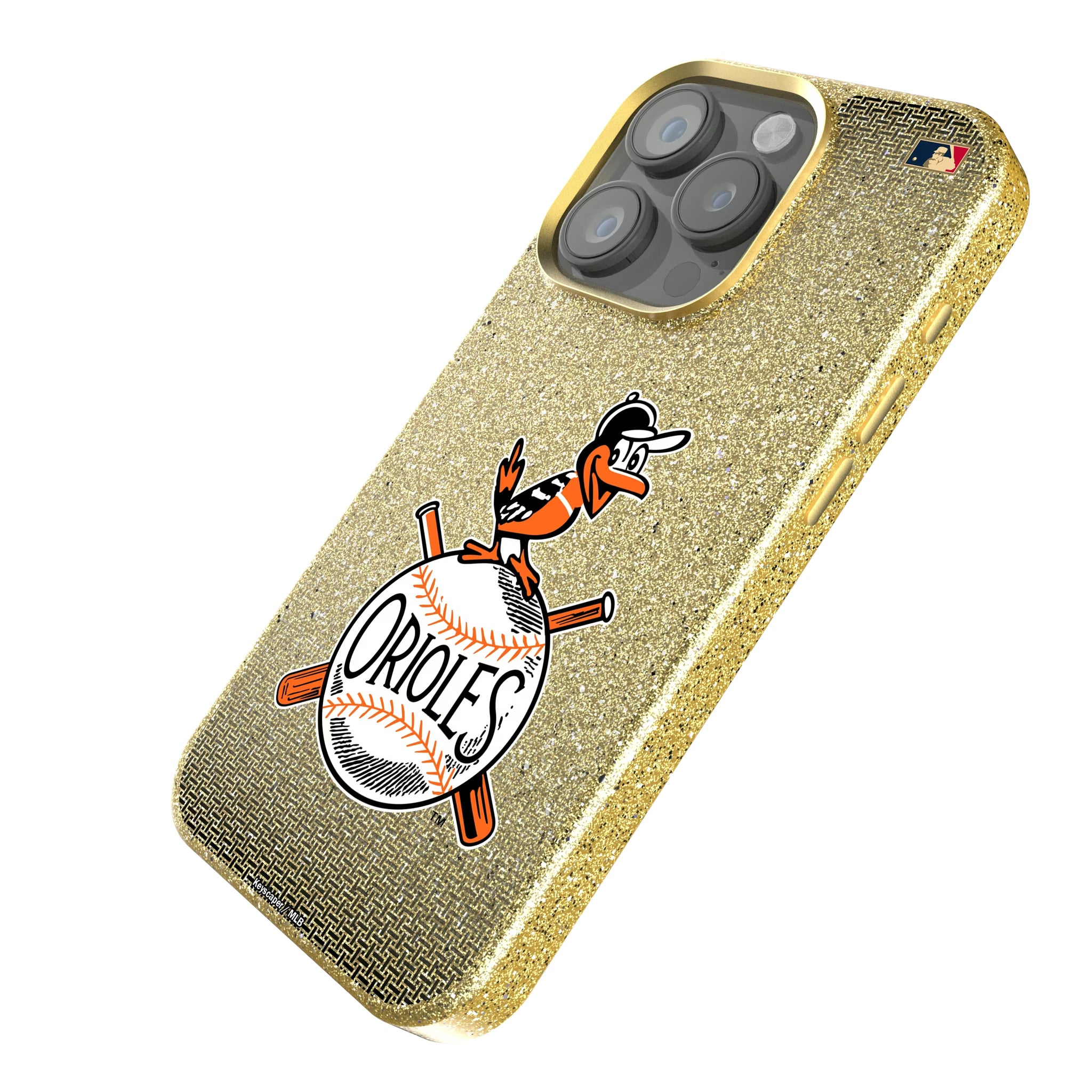 Baltimore Orioles 1954-1963 - Cooperstown Collection Linen iPhone Bling Phone Case for Apple iPhone - Isometric View