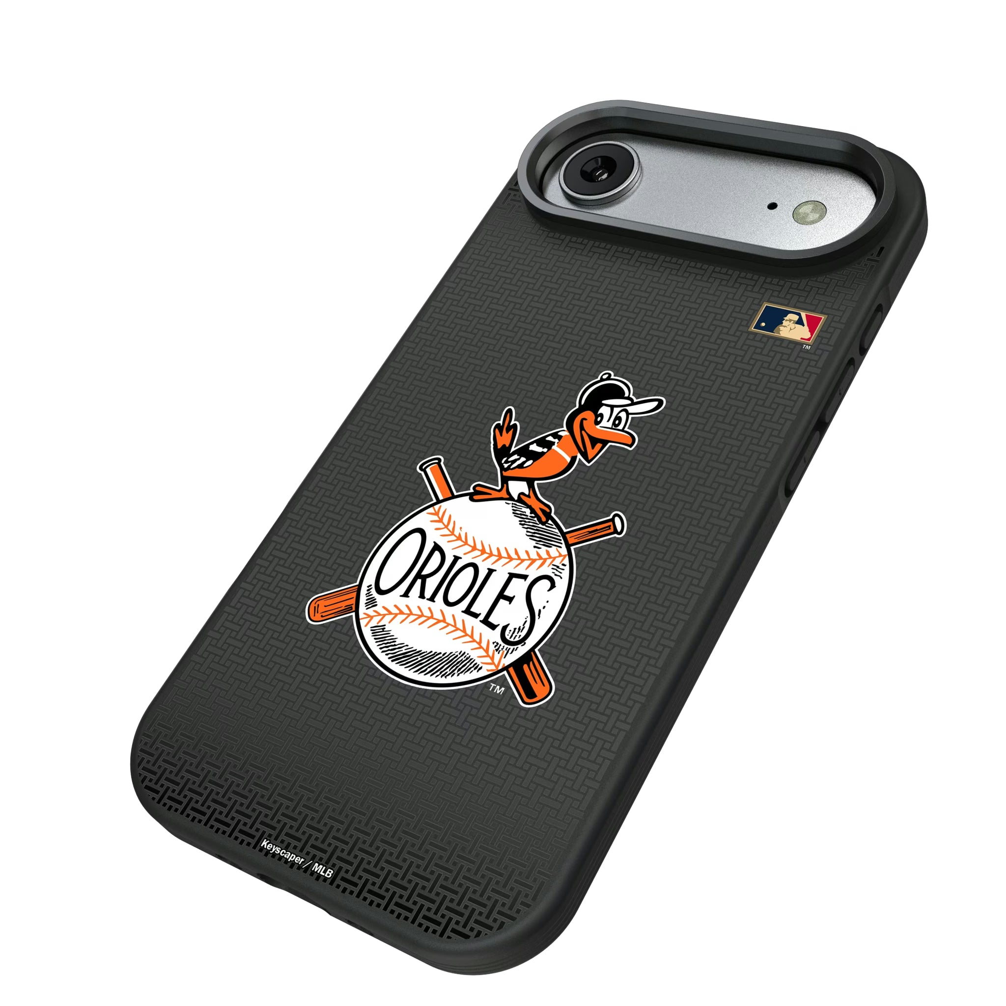 Baltimore Orioles 1954-1963 - Cooperstown Collection Linen iPhone Bump Phone Case for Apple iPhone - Isometric View#Device_iPhone Air