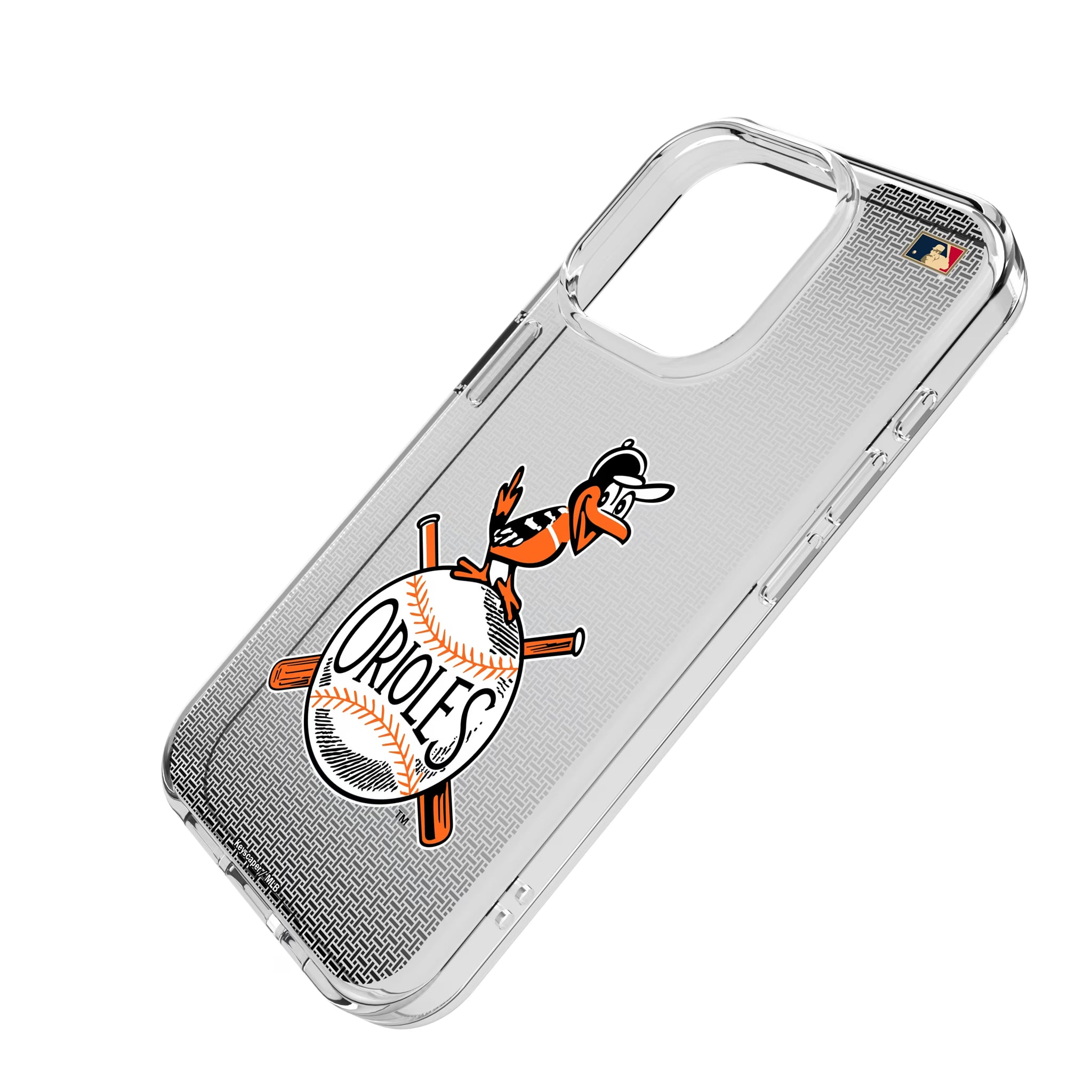 Baltimore Orioles 1954-1963 - Cooperstown Collection Linen iPhone Clear Phone Case for Apple iPhone - Isometric View