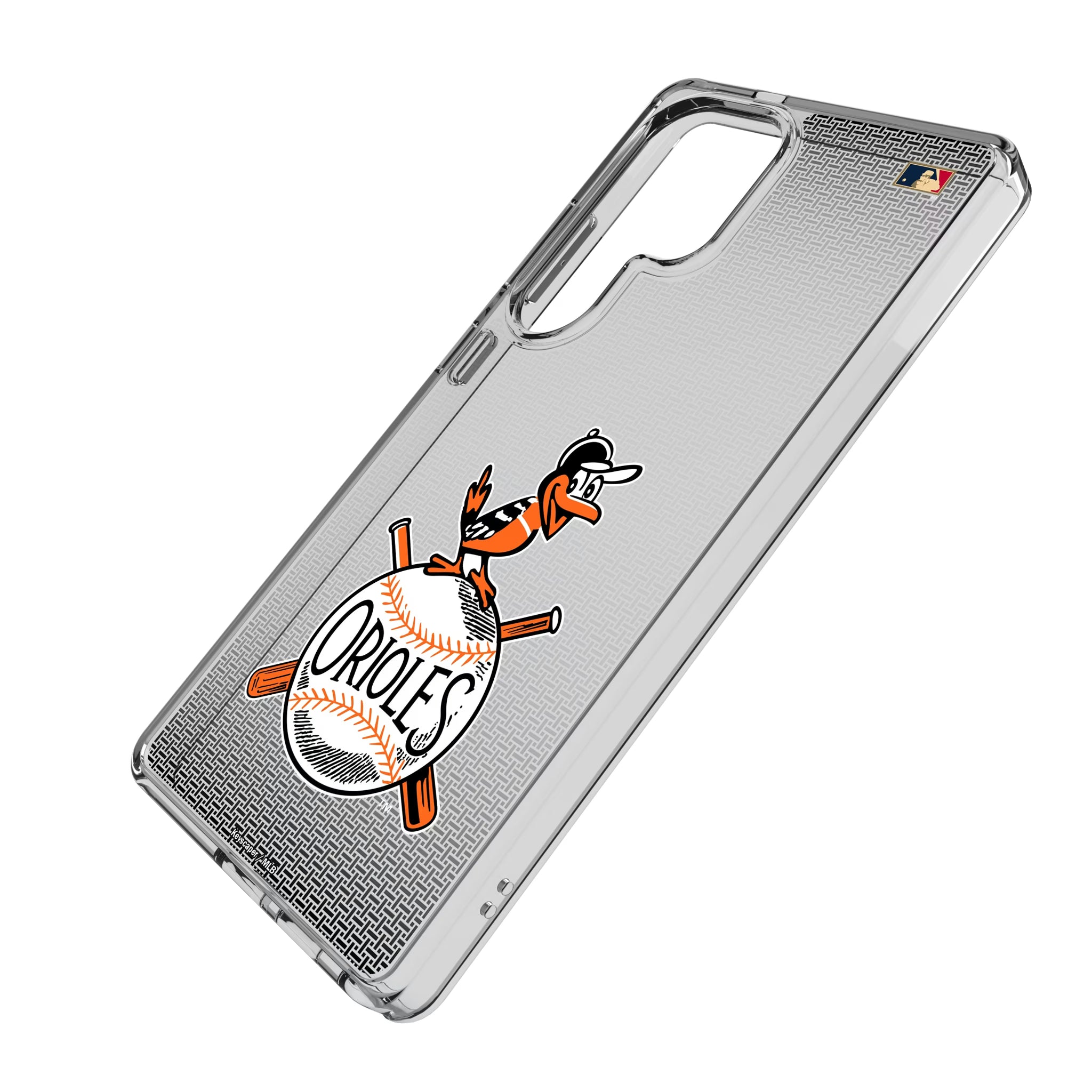 Baltimore Orioles 1954-1963 - Cooperstown Collection Linen Galaxy Clear Phone Case for Samsung Galaxy - Isometric View