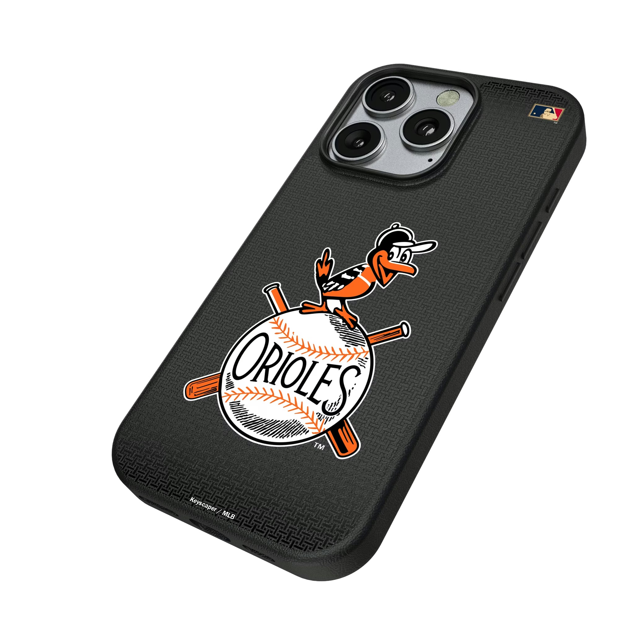 Baltimore Orioles 1954-1963 - Cooperstown Collection Linen iPhone MagSafe Compatible Phone Case for Apple iPhone - Isometric View