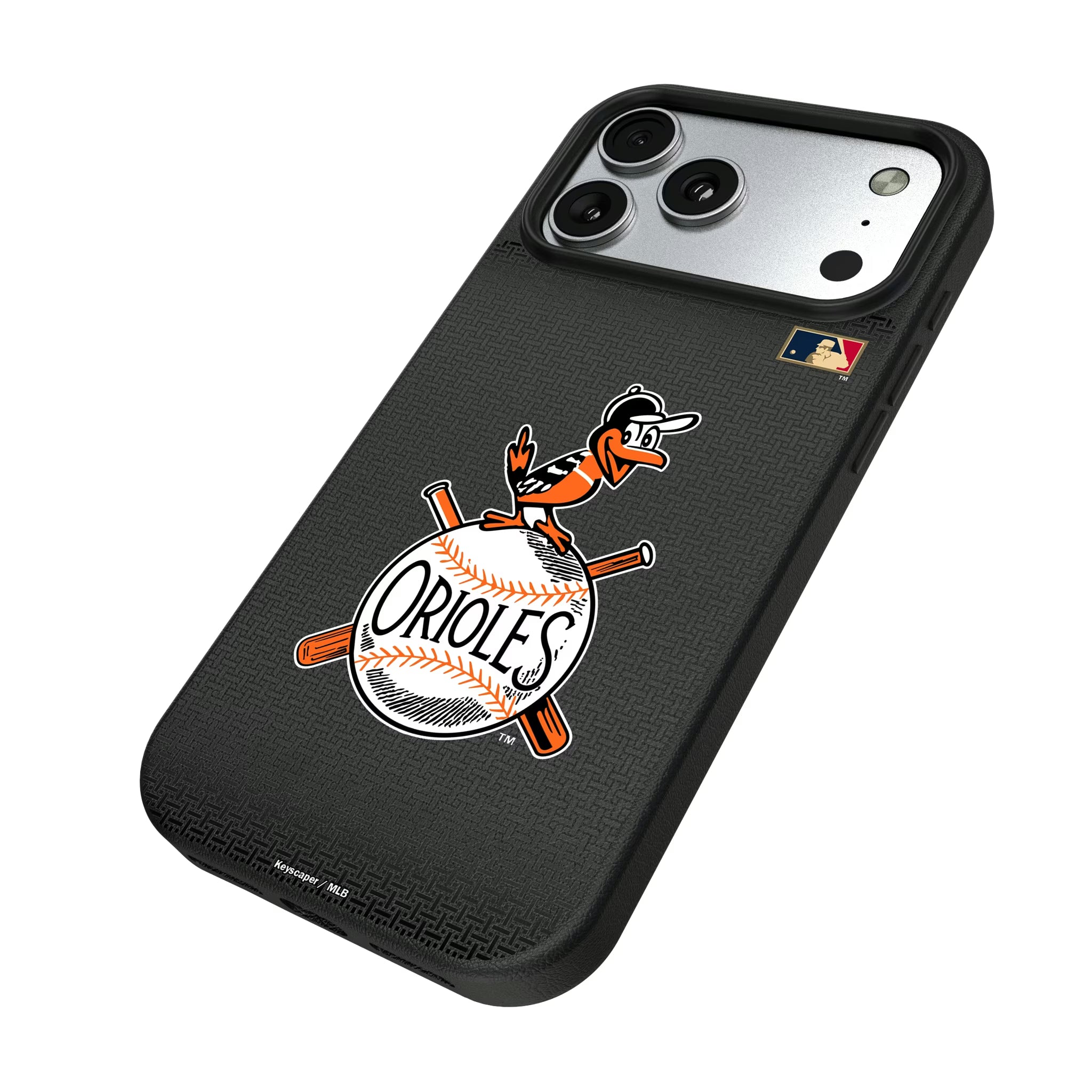 Baltimore Orioles 1954-1963 - Cooperstown Collection Linen iPhone MagSafe Compatible Phone Case for Apple iPhone - Isometric View#Device_iPhone 17 Pro Max