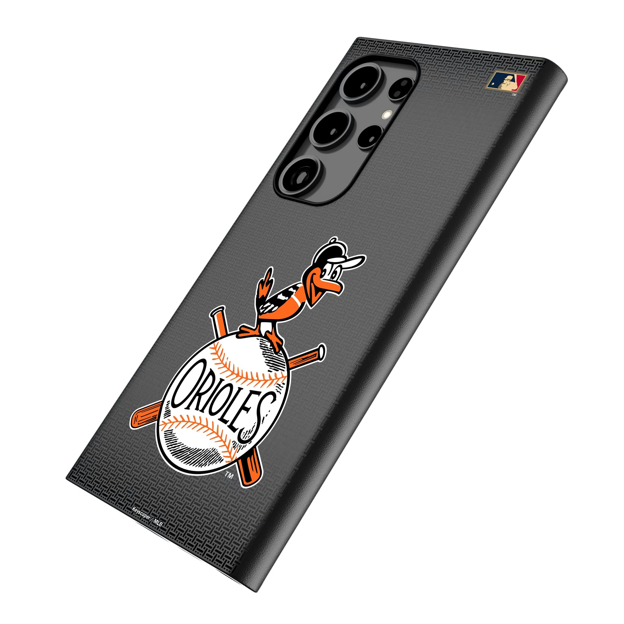 Baltimore Orioles 1954-1963 - Cooperstown Collection Linen Galaxy MagSafe Compatible Phone Case for Samsung Galaxy - Isometric View