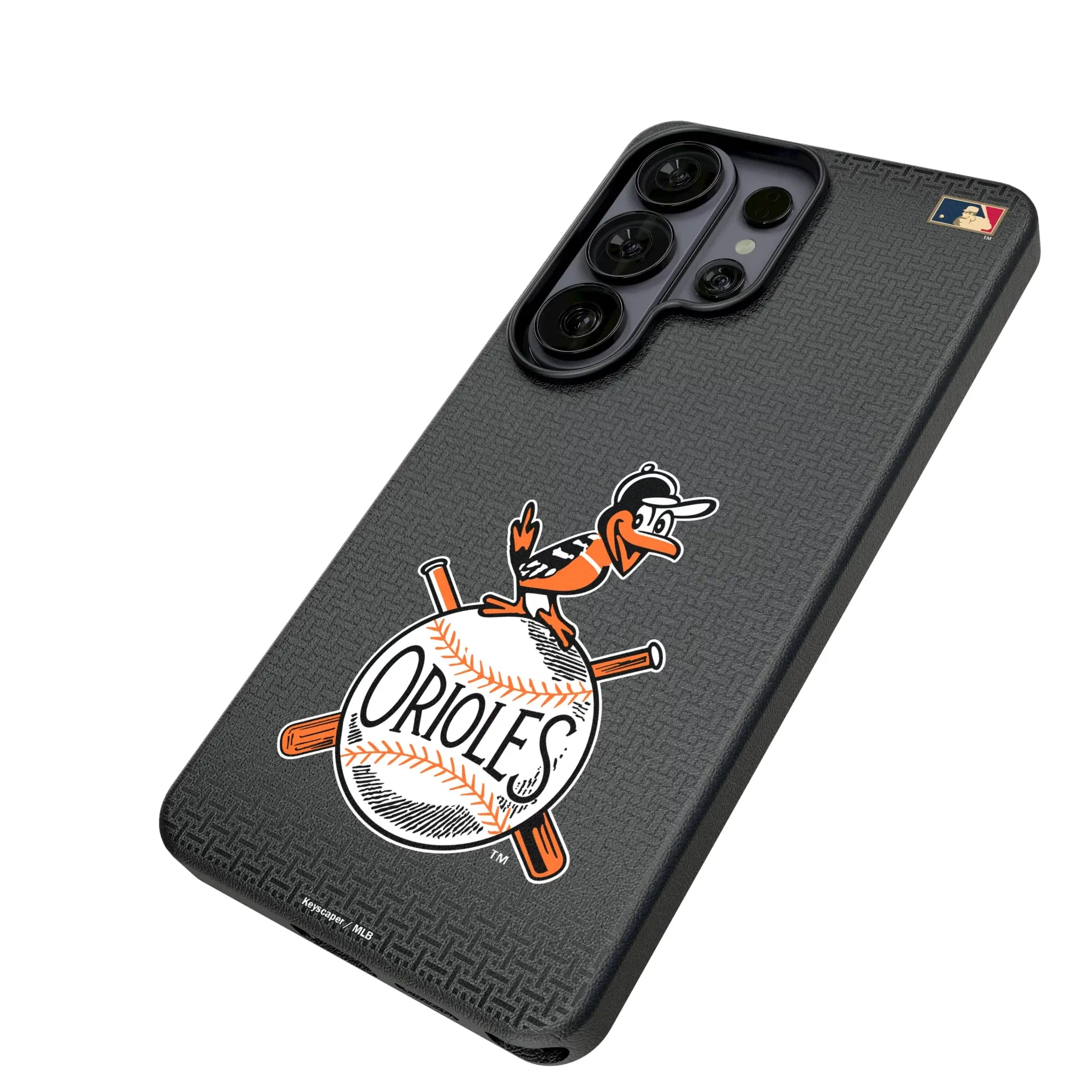 Baltimore Orioles 1954-1963 - Cooperstown Collection Linen Galaxy MagSafe Compatible Phone Case for Samsung Galaxy - Isometric View#Device_Galaxy S26 Ultra