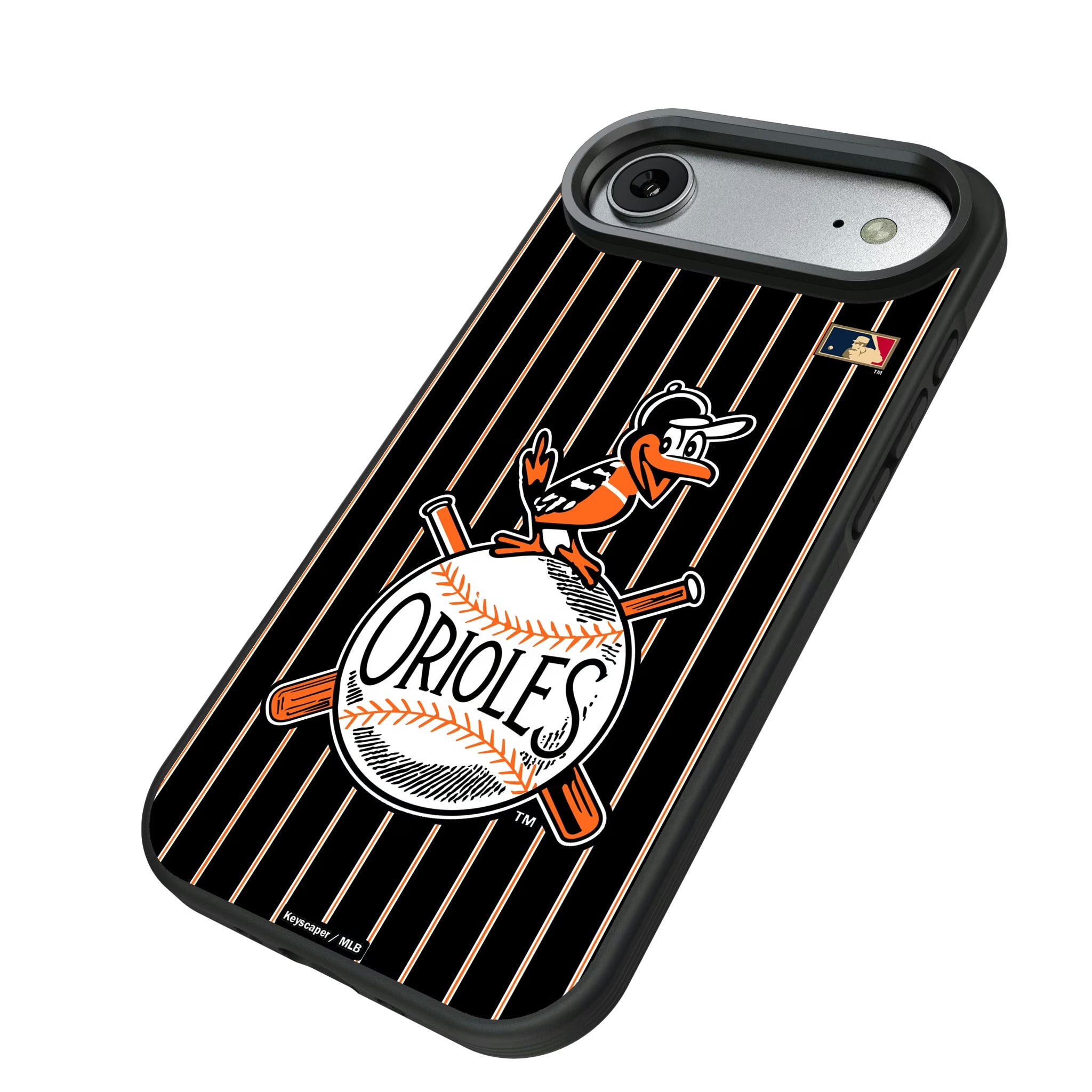 Baltimore Orioles 1954-1963 - Cooperstown Collection Pinstripe iPhone Bump Phone Case for Apple iPhone - Isometric View#Device_iPhone Air
