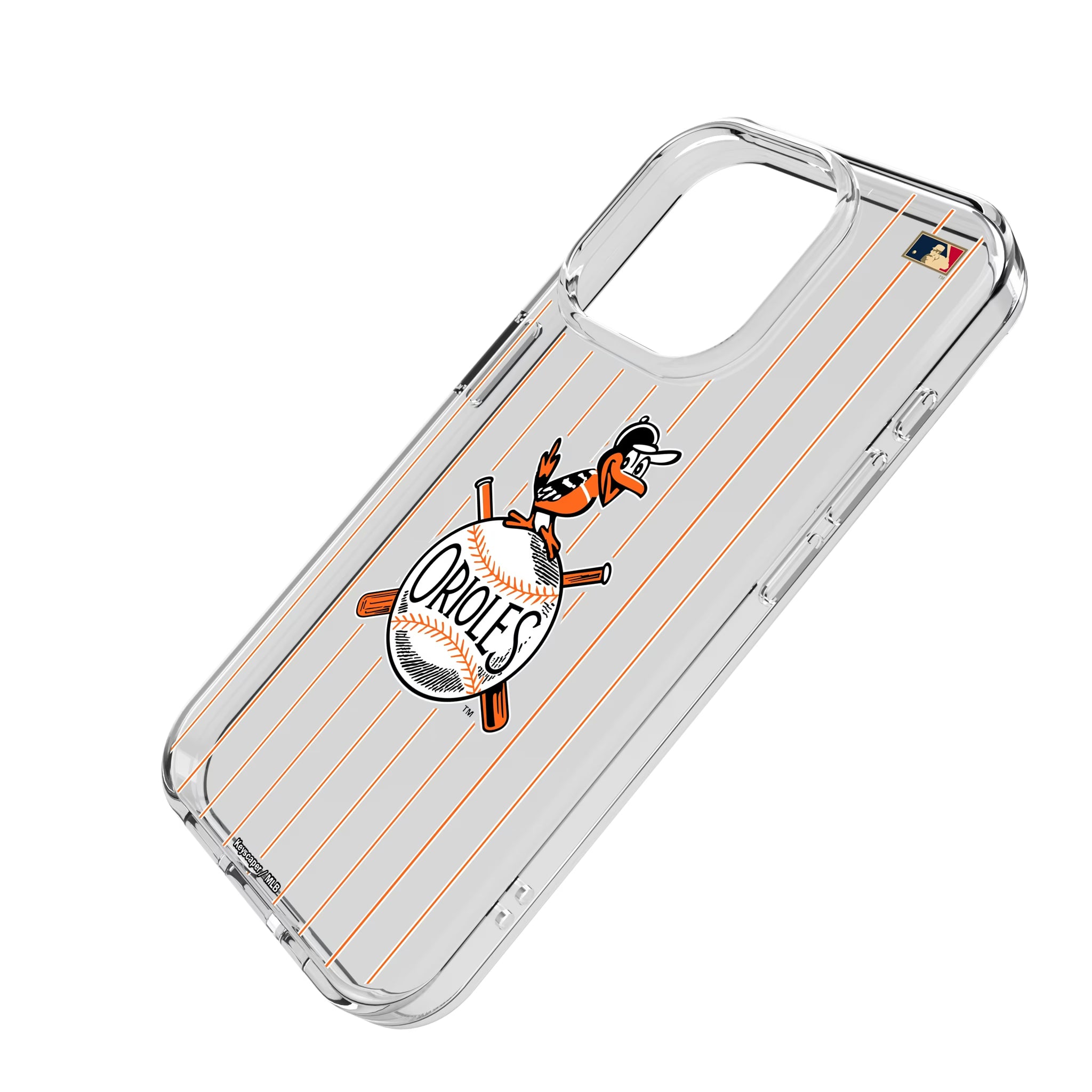 Baltimore Orioles 1954-1963 - Cooperstown Collection Pinstripe iPhone Clear Phone Case for Apple iPhone - Isometric View