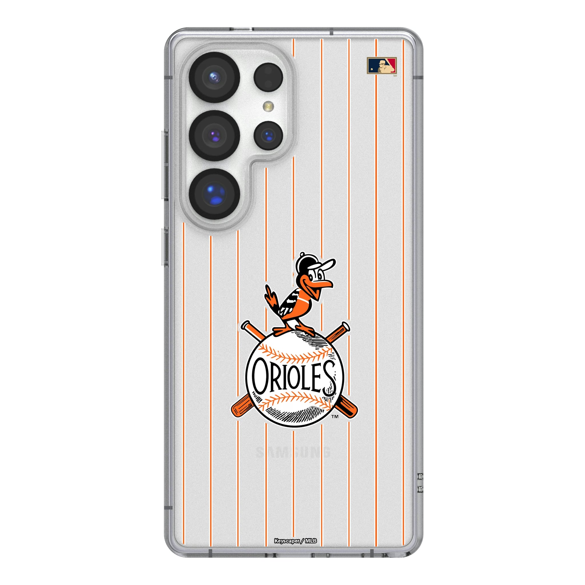 Baltimore Orioles 1954-1963 - Cooperstown Collection Pinstripe Galaxy Clear Phone Case for Samsung Galaxy