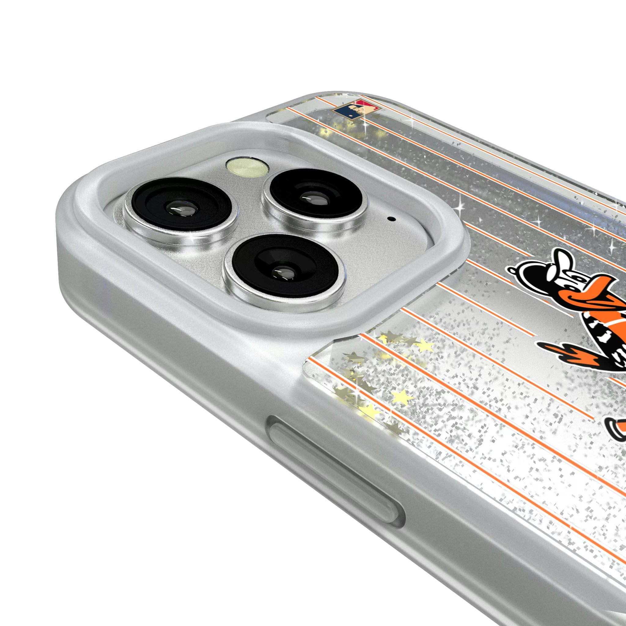 Baltimore Orioles 1954-1963 - Cooperstown Collection Pinstripe iPhone Glitter Phone Case for Apple iPhone - Detail#Device_iPhone 16 Pro