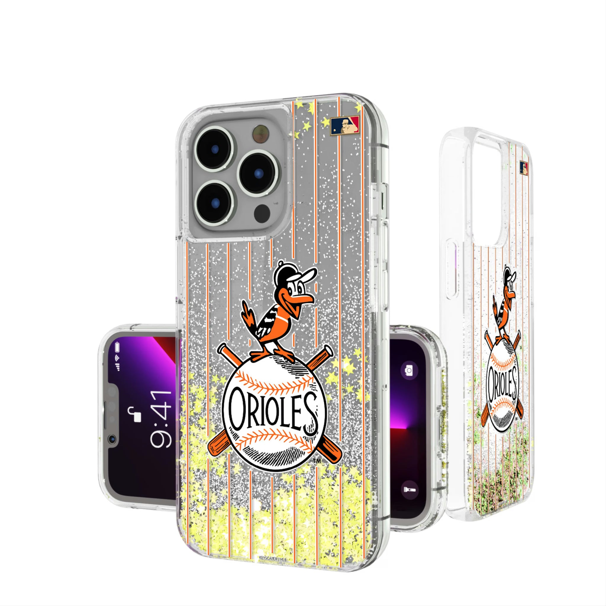 Baltimore Orioles 1954-1963 - Cooperstown Collection Pinstripe iPhone Glitter Phone Case for Apple iPhone